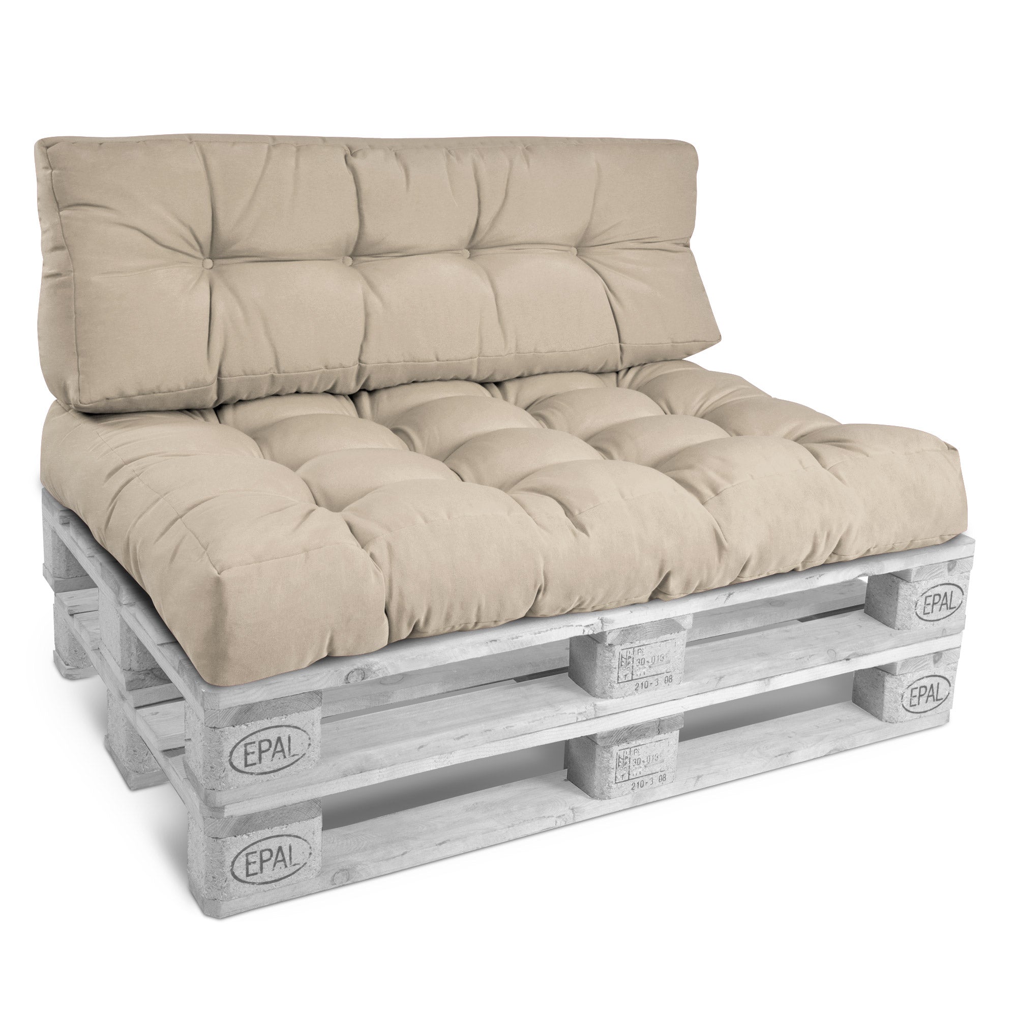 Beautissu Outdoor Palettenkissen Rücken-, Sitz- & Seitenkissen für Eur