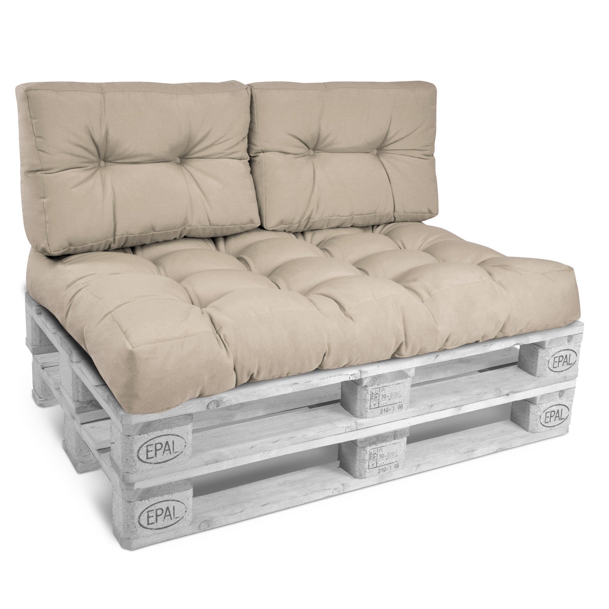 Beautissu Outdoor Palettenkissen Rücken-, Sitz- & Seitenkissen für Eur