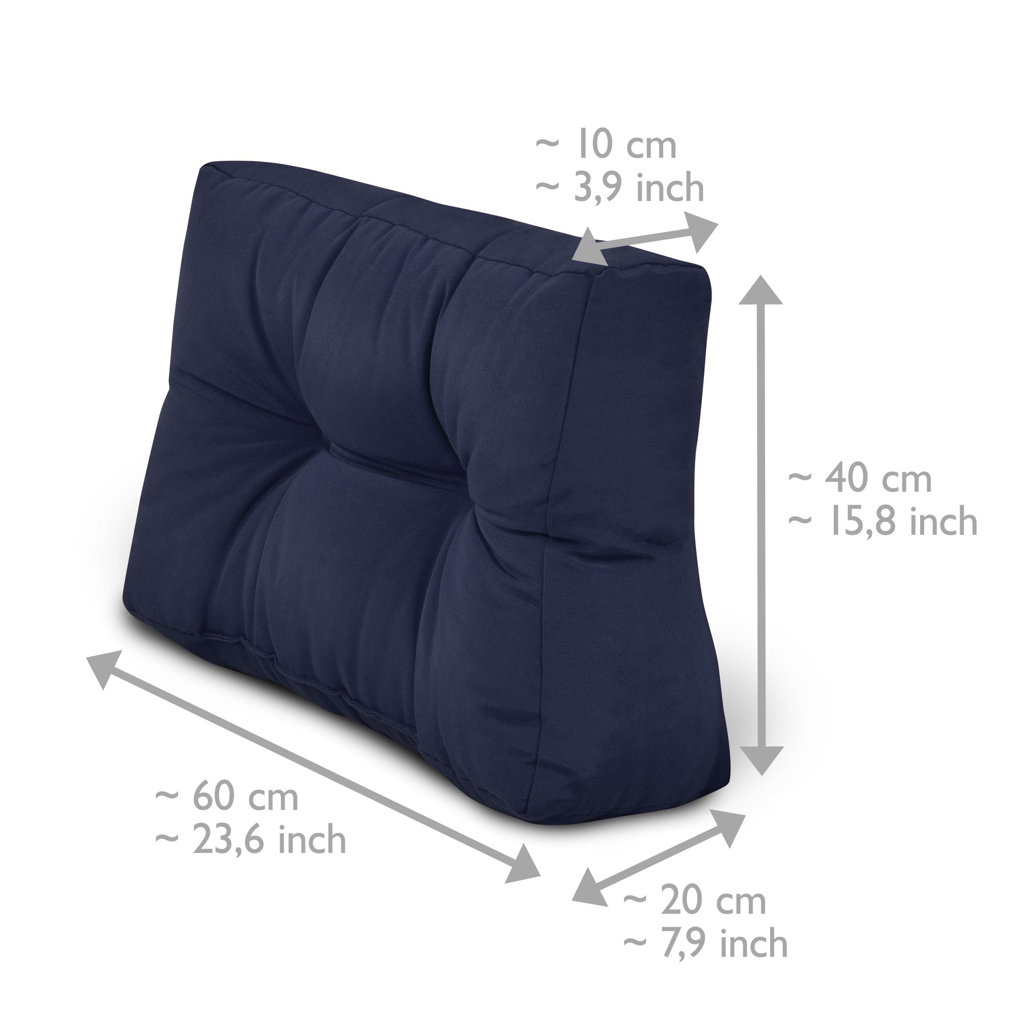 Outdoor Palettenkissen Set aus 2 Rücken- und 1 Sitzkissen für Europaletten, wetterfest und komfortabel
