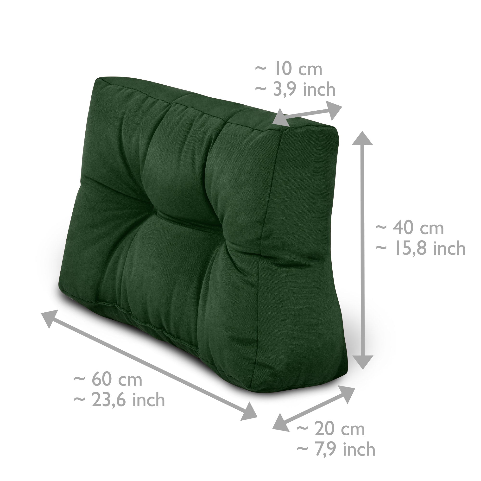 Palettenkissen Set mit 2 Rückenkissen und 1 Sitzkissen für Europaletten, modern und wetterfest