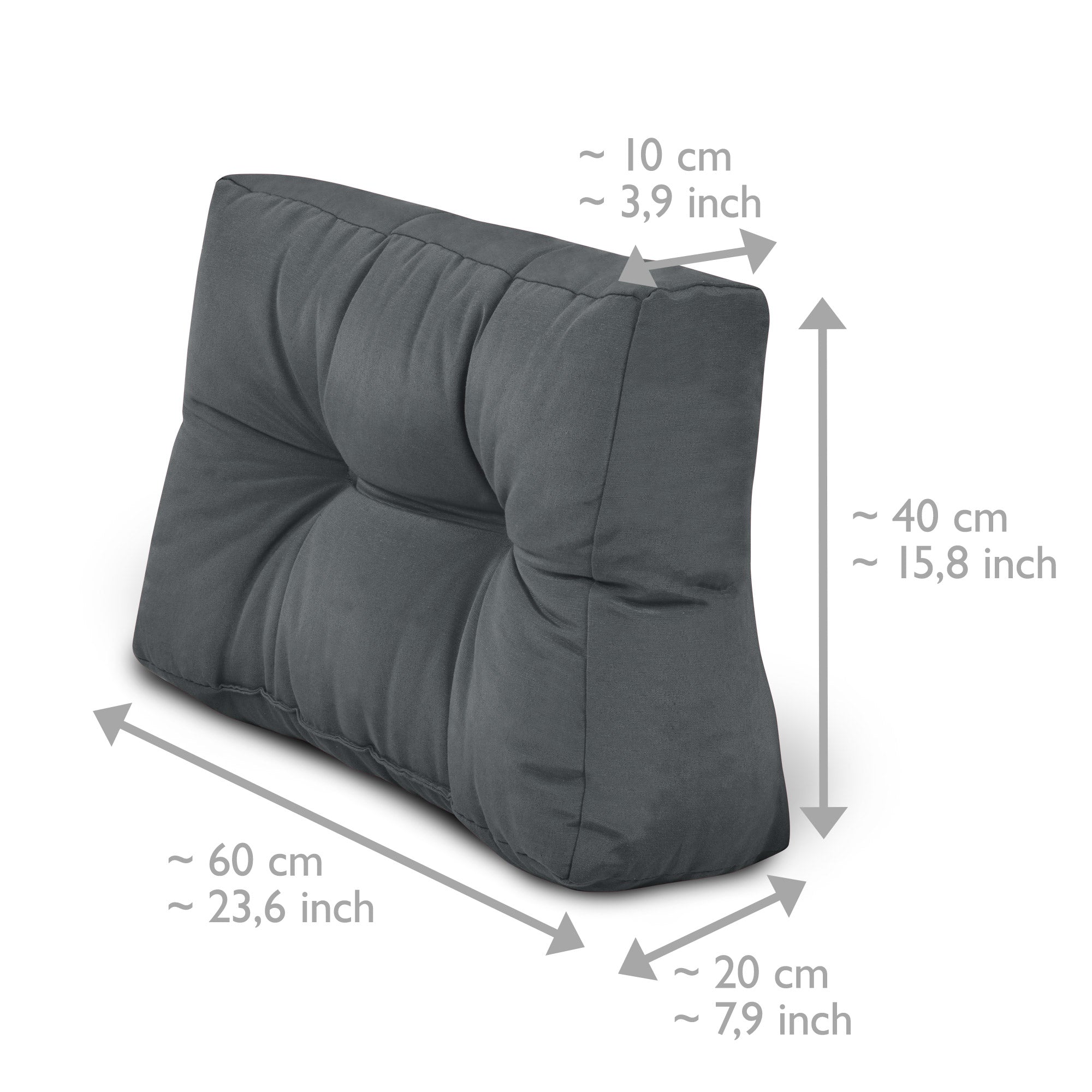 Outdoor Palettenkissen Set mit 2 Rückenkissen und 1 Sitzkissen für Europaletten, modernes Design, hoher Sitzkomfort, wetterfest und langlebig