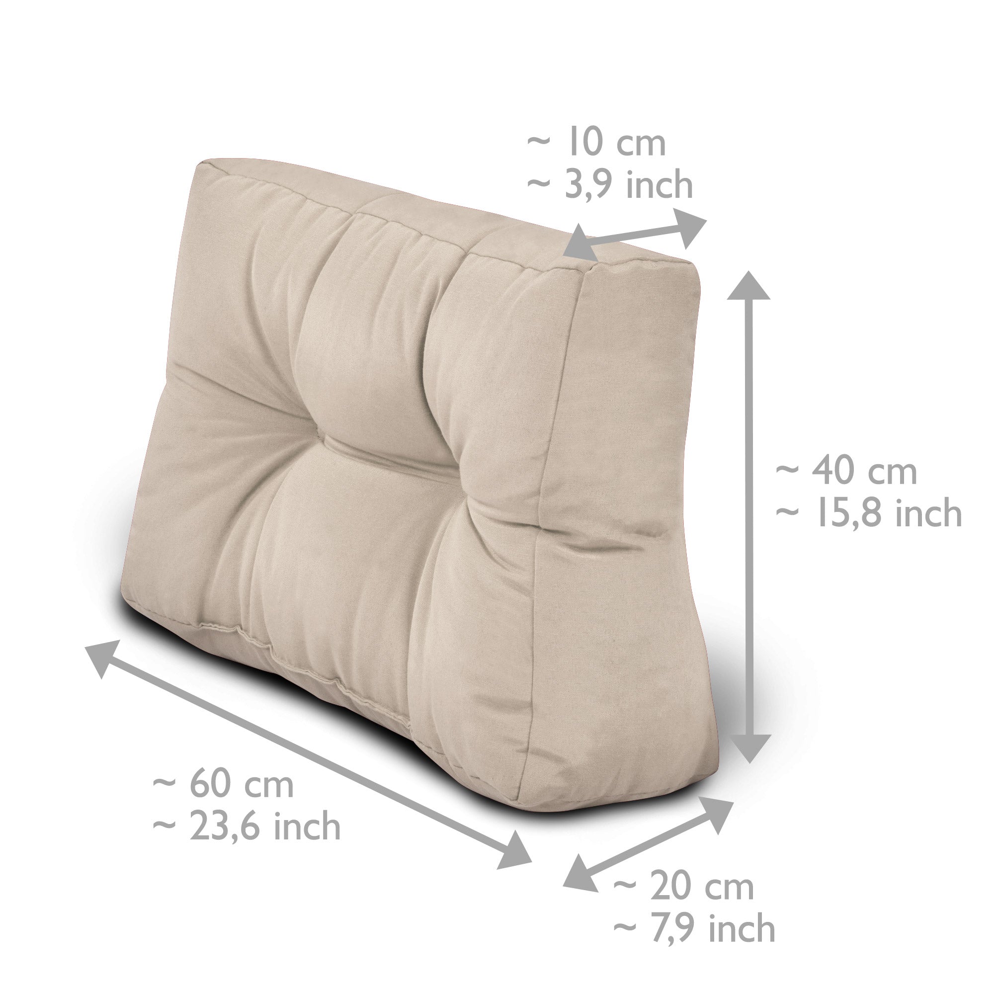 Outdoor Palettenkissen Set mit 2 Rückenkissen und 1 Sitzkissen für Europaletten, wetterfest und komfortabel