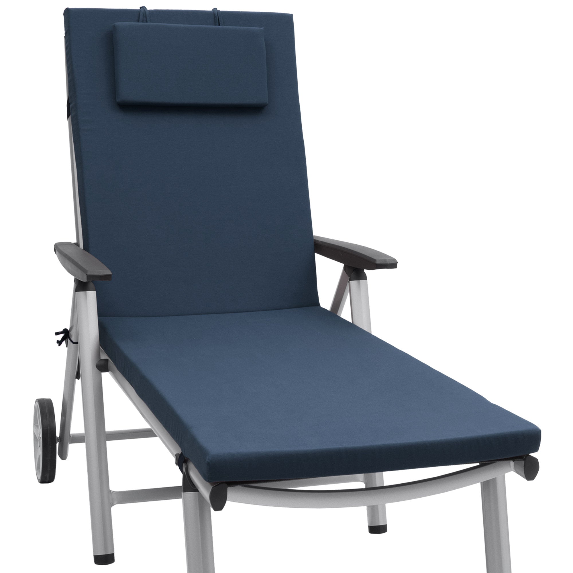 Beautissu Liegestuhl Polster Outdoor 200x60x5 cm – Rollliegenauflage L