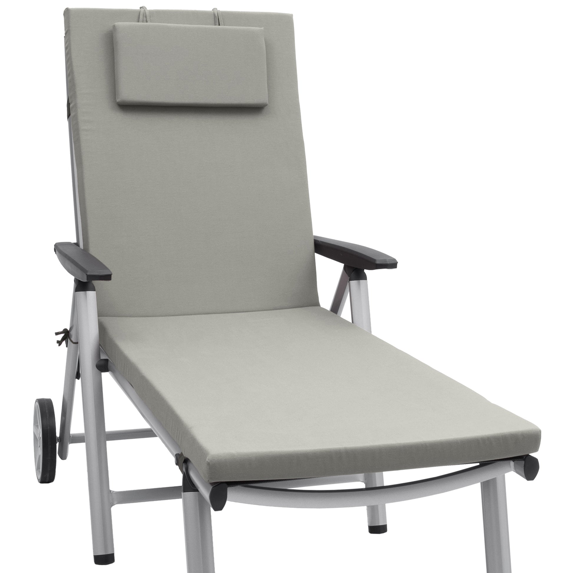 Beautissu Liegestuhl Polster Outdoor 200x60x5 cm – Rollliegenauflage L