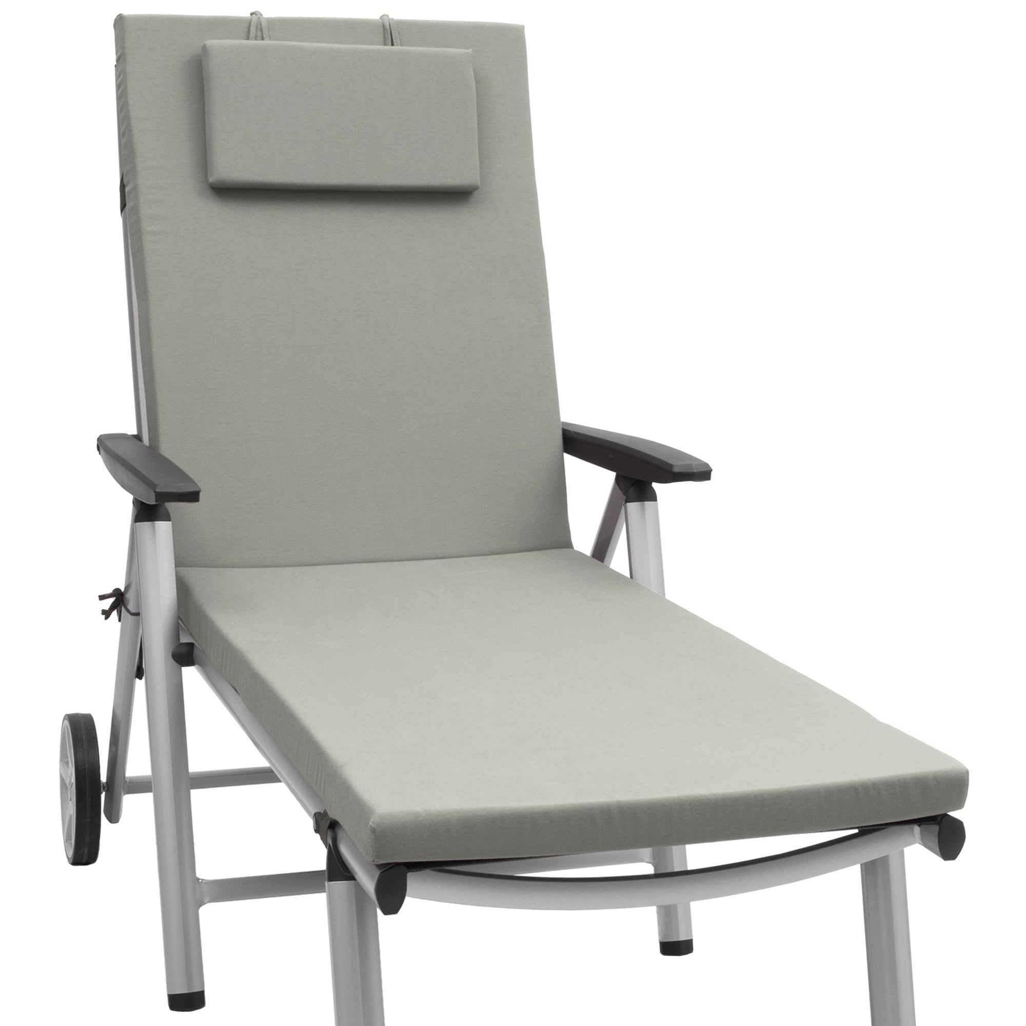 Beautissu Liegestuhl Polster Outdoor 200x60x5 cm – Rollliegenauflage L