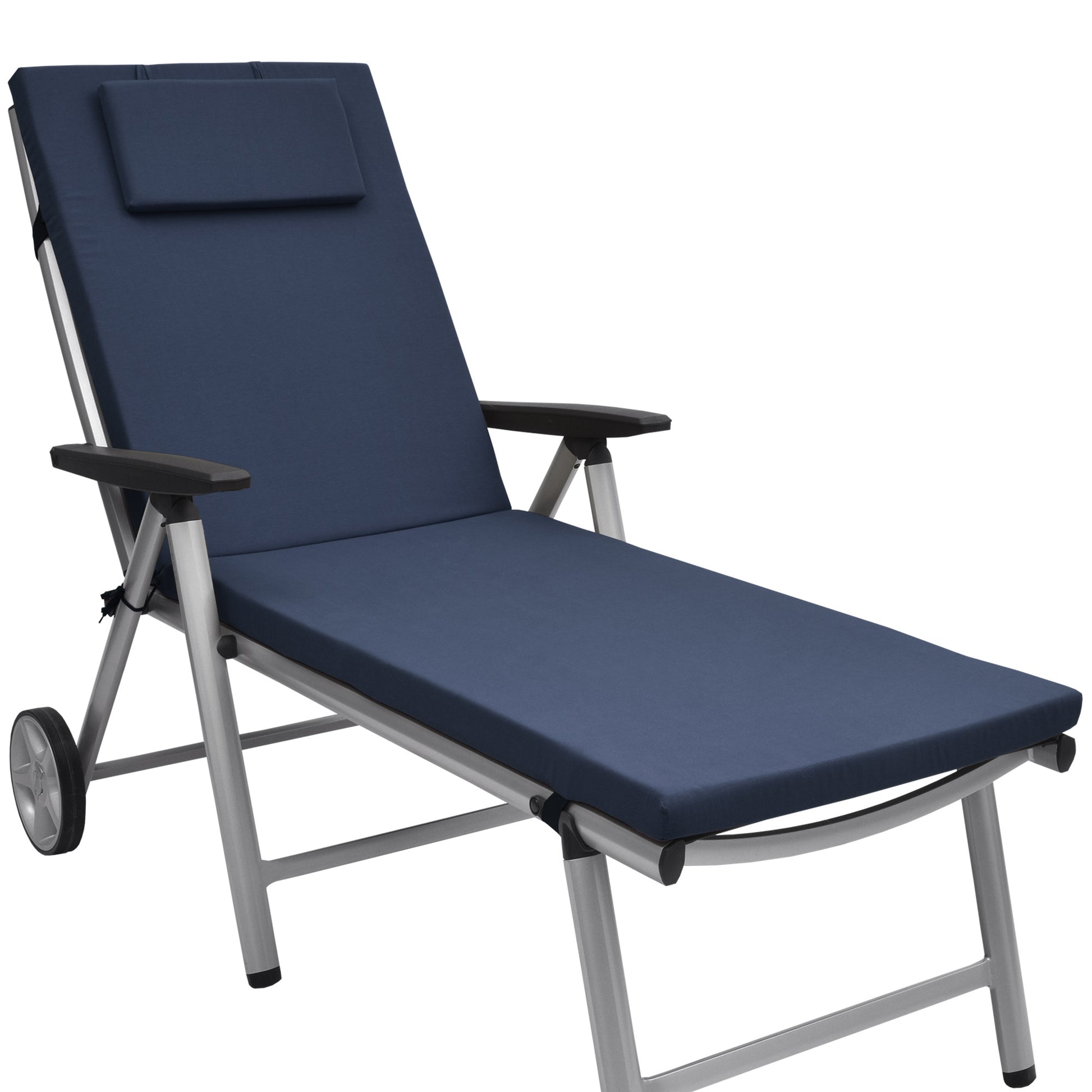 Beautissu Liegestuhl Polster Outdoor 200x60x5 cm – Rollliegenauflage L