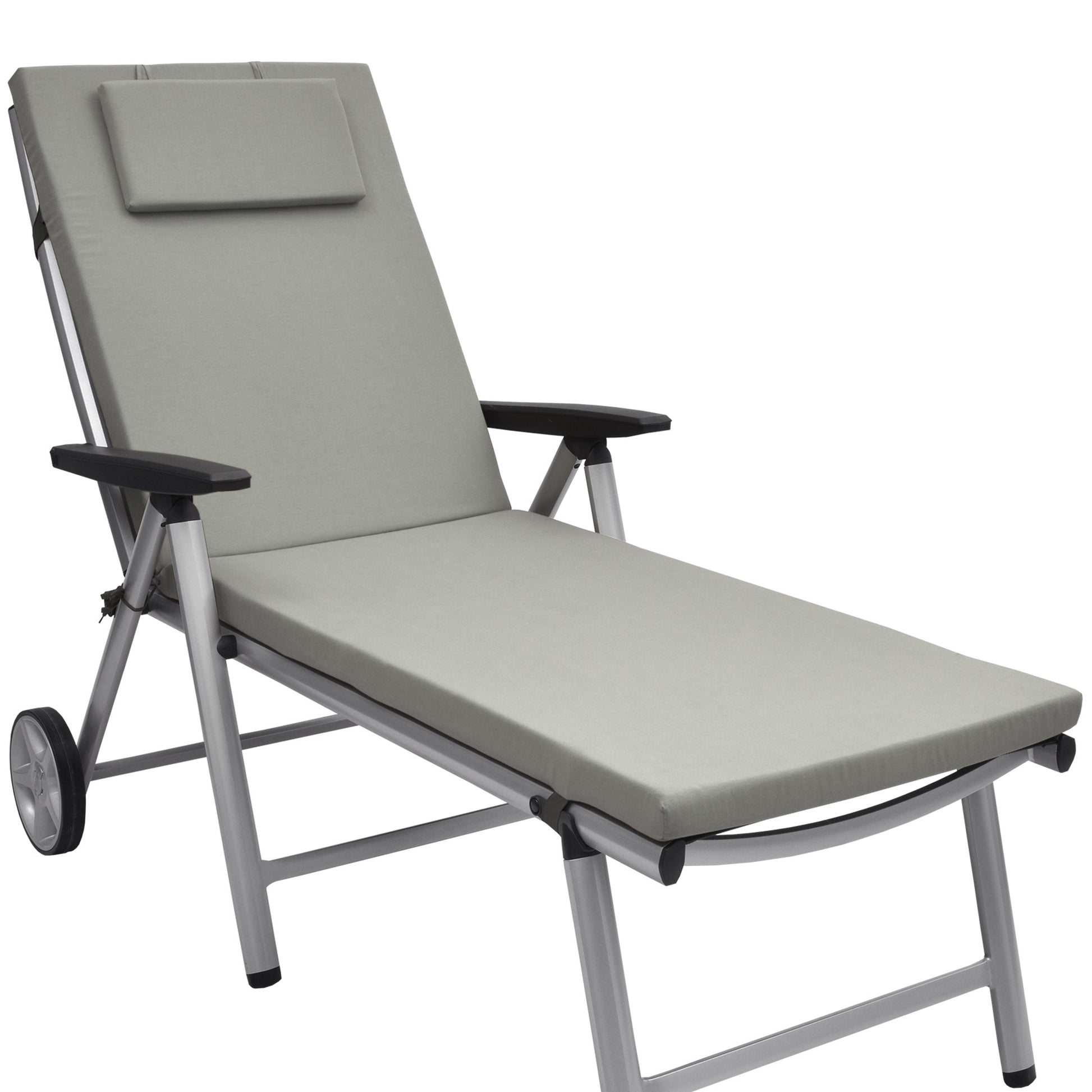 Beautissu Liegestuhl Polster Outdoor 200x60x5 cm – Rollliegenauflage L