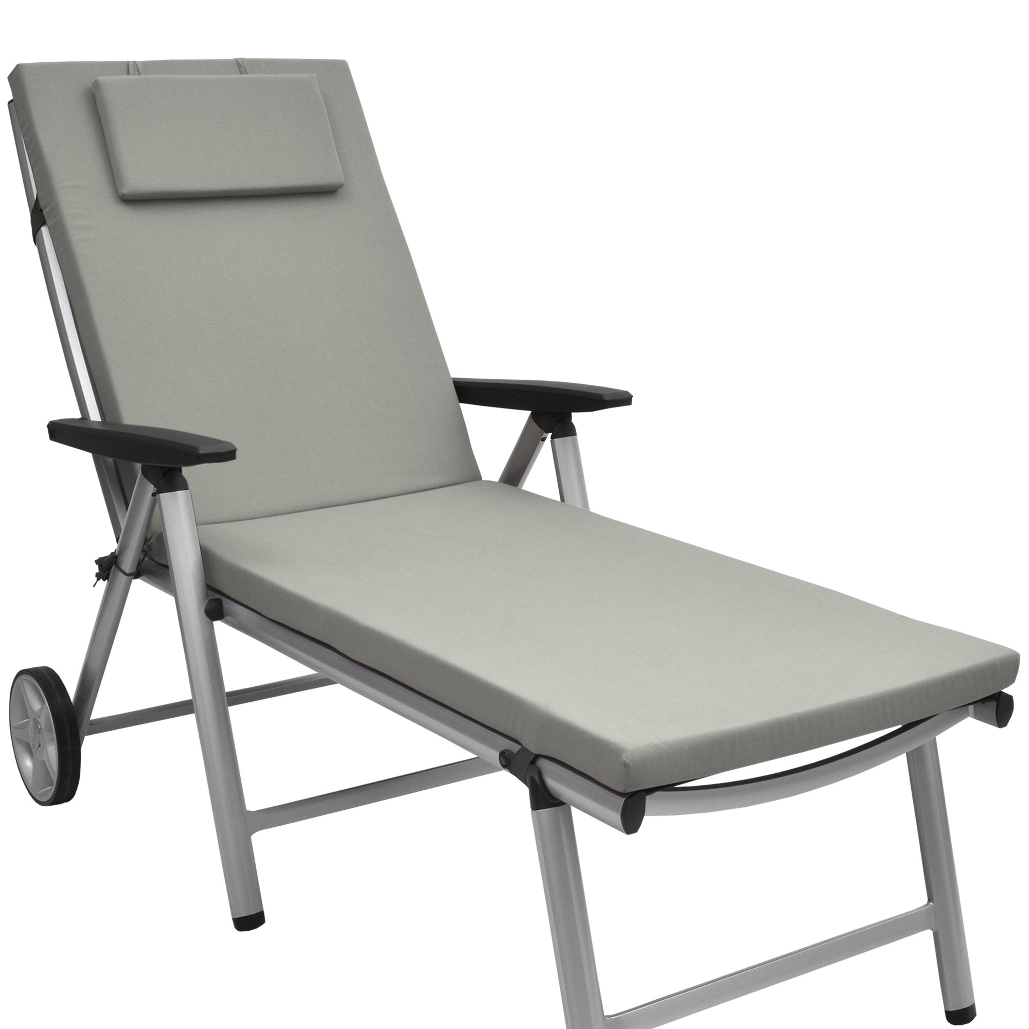 Beautissu Liegestuhl Polster Outdoor 200x60x5 cm – Rollliegenauflage L