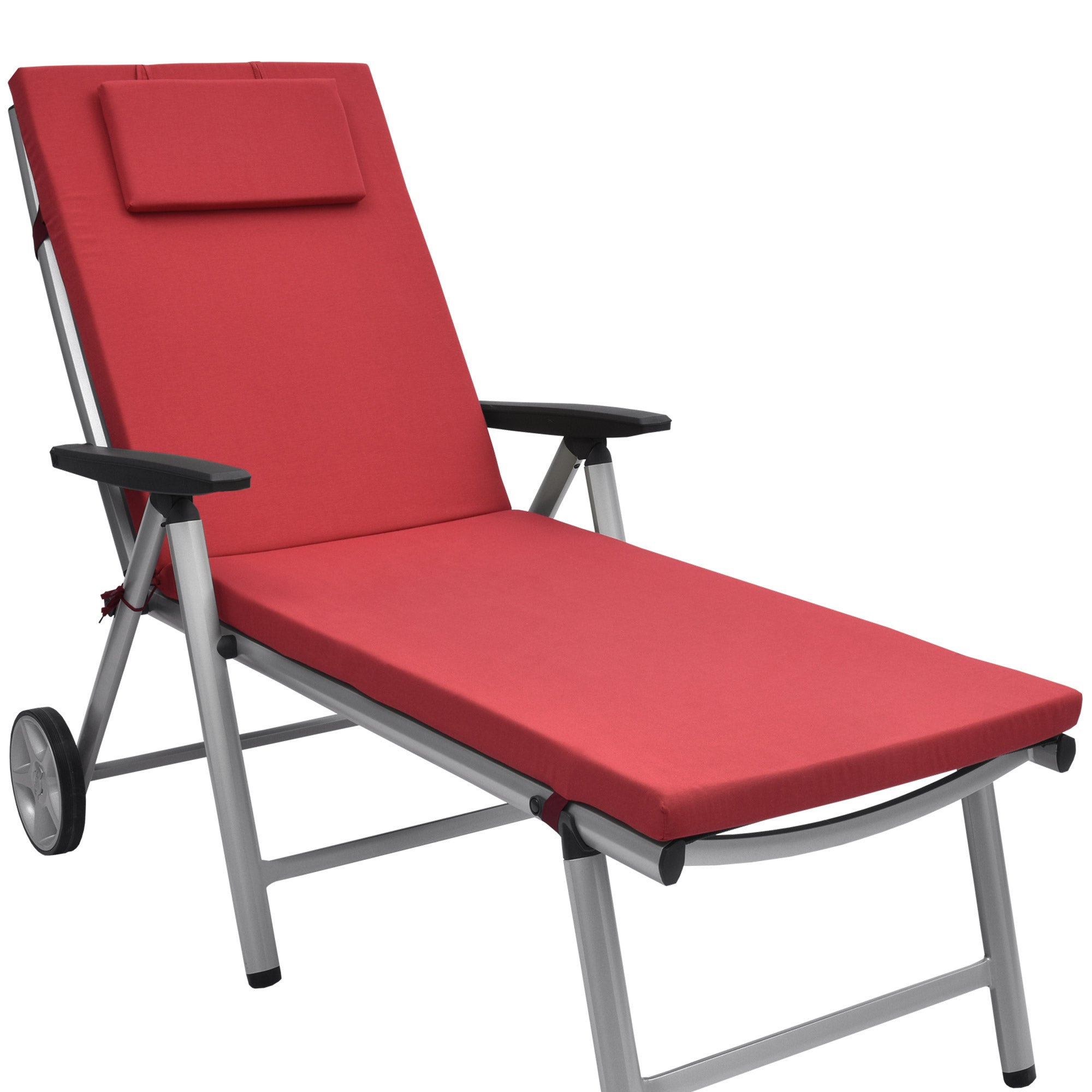 Beautissu Liegestuhl Polster Outdoor 200x60x5 cm – Rollliegenauflage L