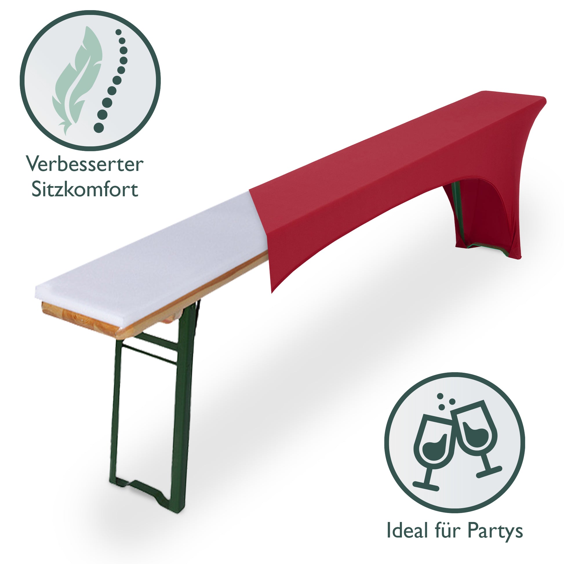 Beautissu 2er Set Schaumstoff Sitzpolster 25×220 cm 2/4 cm dick – Bier
