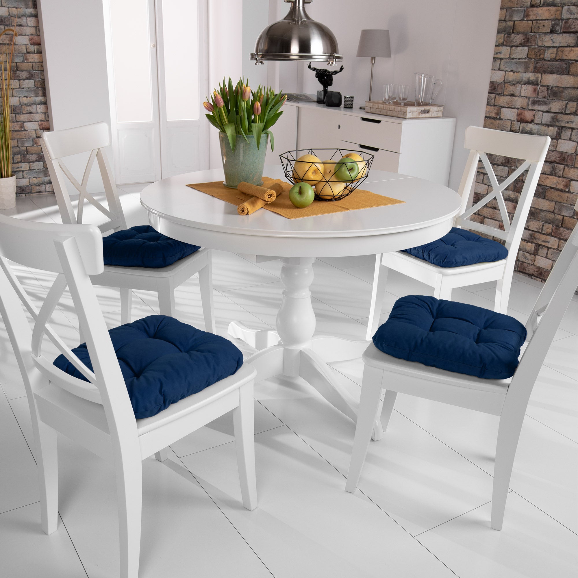 Beautissu Indoor & Outdoor Stuhlkissen 40x40x8 cm – Sitzkissen Lisa