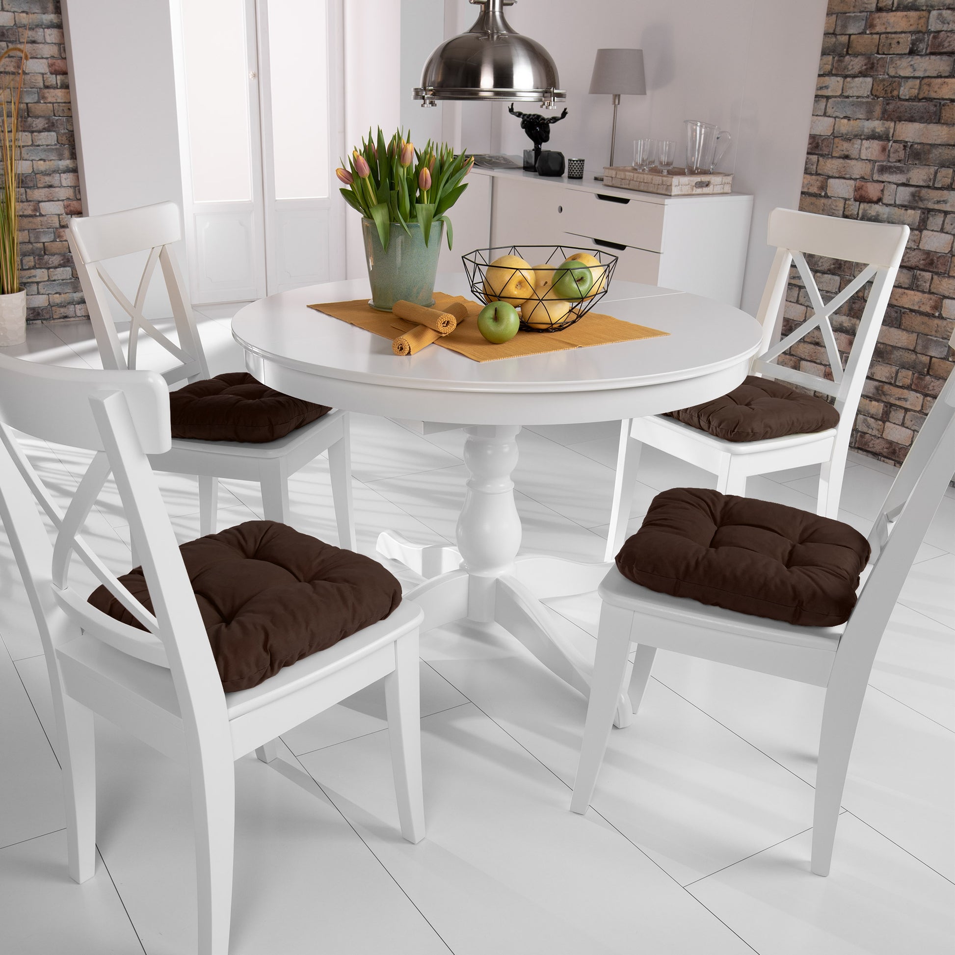 Beautissu Indoor & Outdoor Stuhlkissen 40x40x8 cm – Sitzkissen Lisa