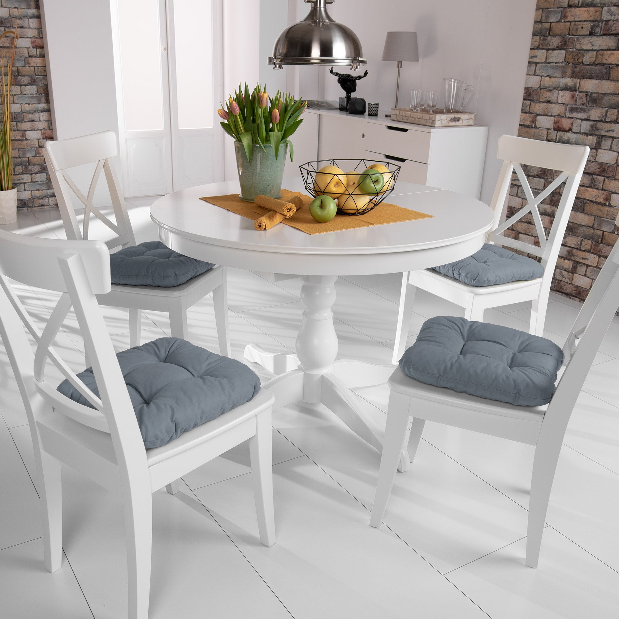 Beautissu Indoor & Outdoor Stuhlkissen 40x40x8 cm – Sitzkissen Lisa