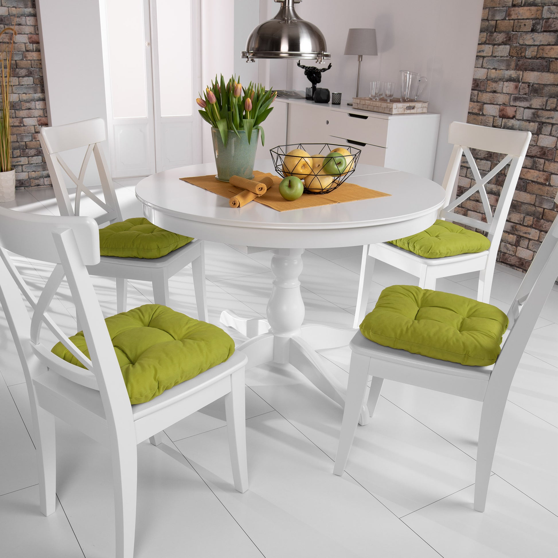 Beautissu Indoor & Outdoor Stuhlkissen 40x40x8 cm – Sitzkissen Lisa