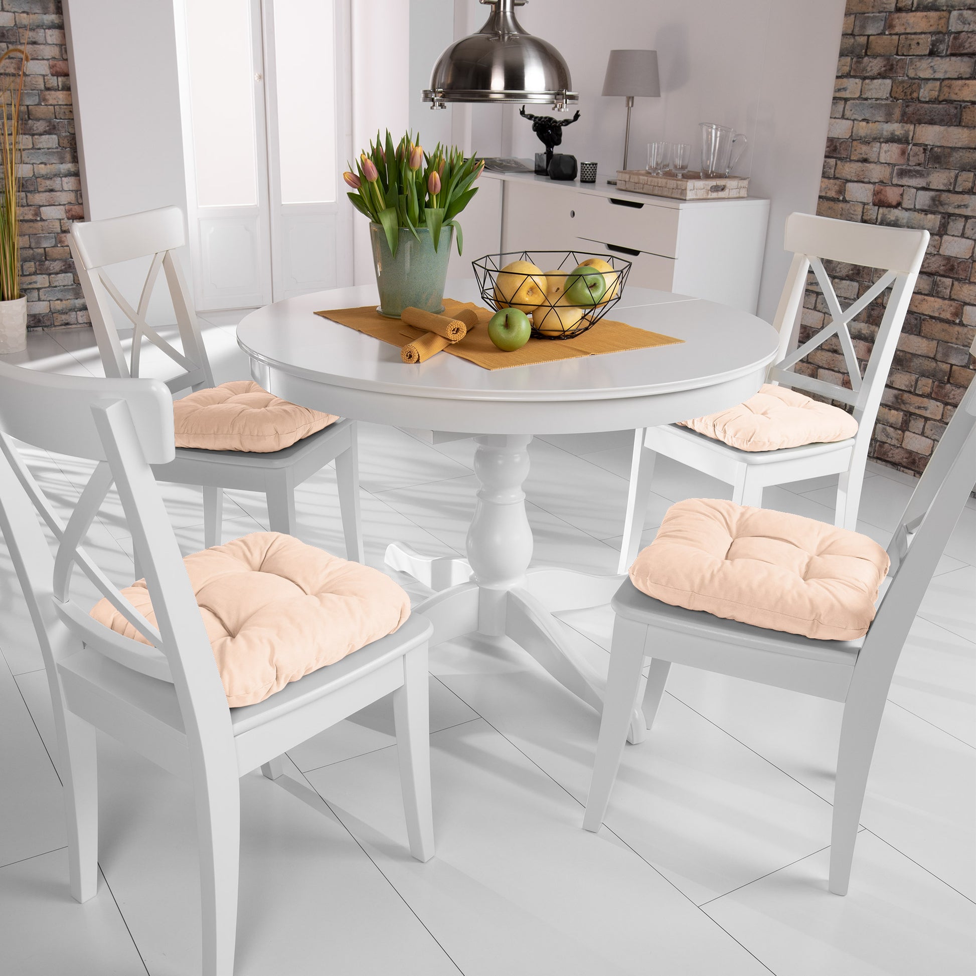 Beautissu Indoor & Outdoor Stuhlkissen 40x40x8 cm – Sitzkissen Lisa