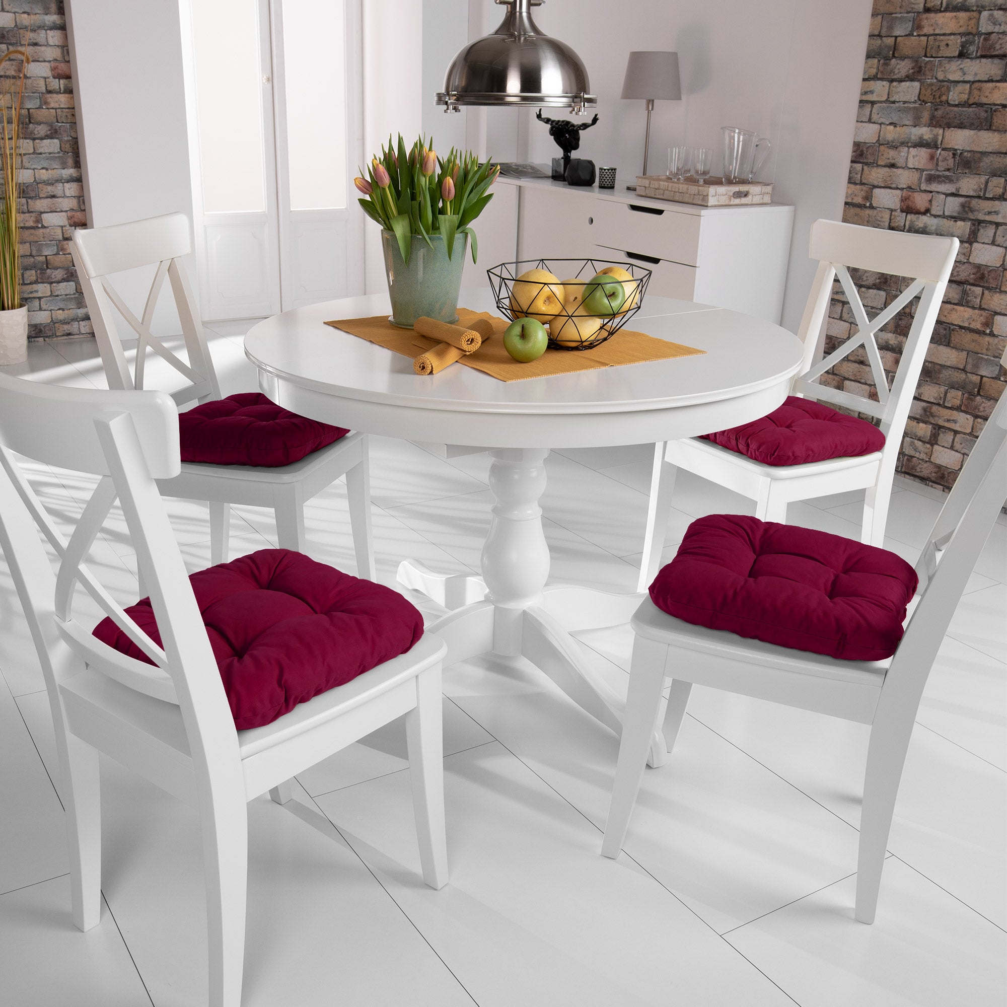 Beautissu Indoor & Outdoor Stuhlkissen 40x40x8 cm – Sitzkissen Lisa