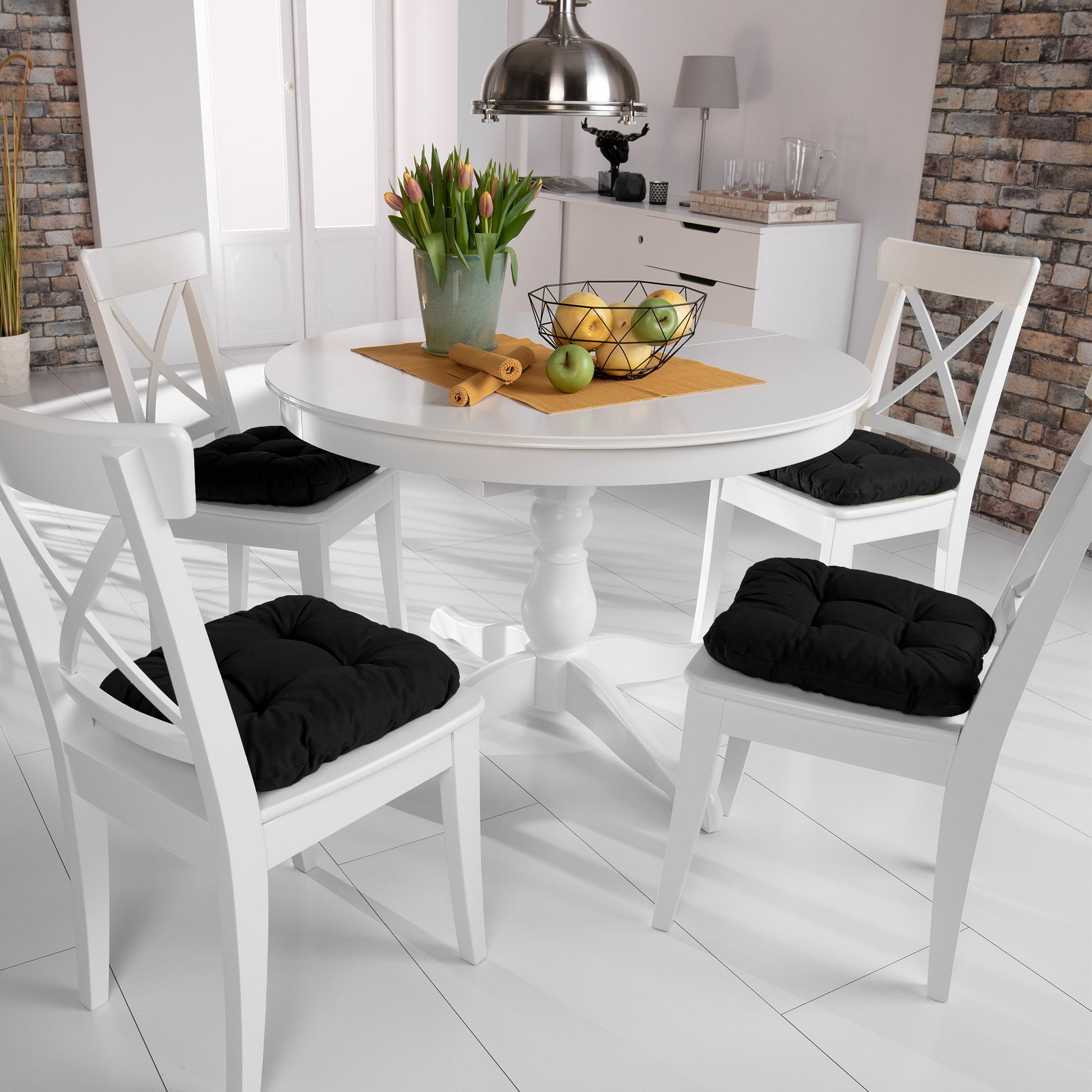 Beautissu Indoor & Outdoor Stuhlkissen 40x40x8 cm – Sitzkissen Lisa