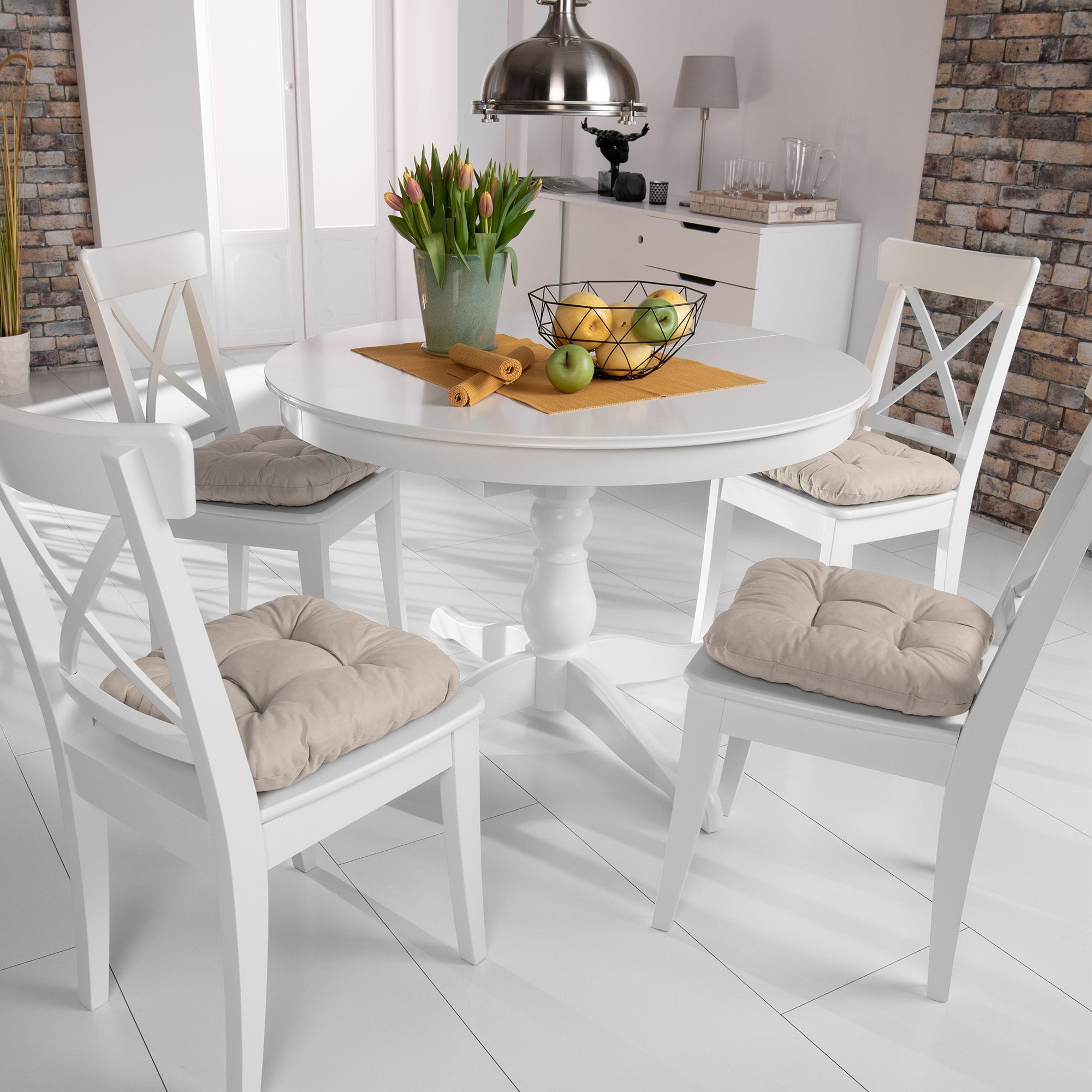 Beautissu Indoor & Outdoor Stuhlkissen 40x40x8 cm – Sitzkissen Lisa