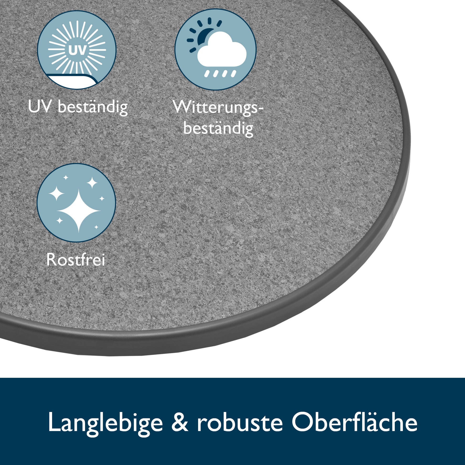 Beautissu Klappbarer Stehtisch Ø 60/70/80 cm Wetterfest – Bellini