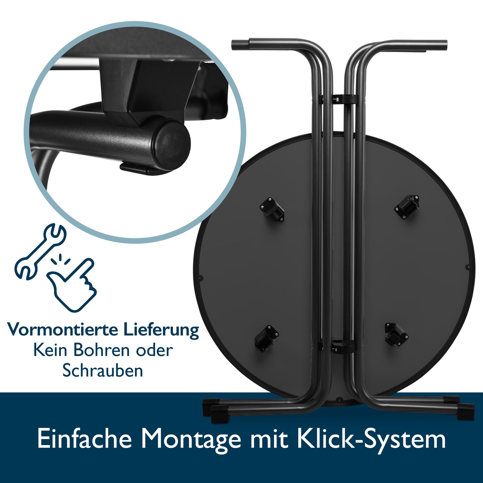 Beautissu Klappbarer Stehtisch Ø 60/70/80 cm Wetterfest – Bellini