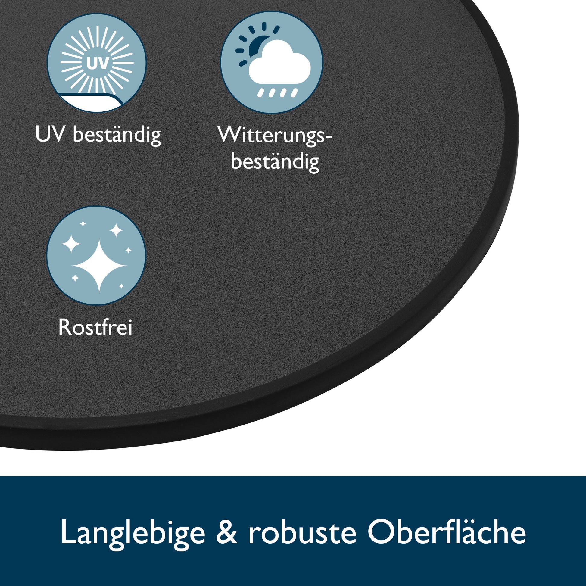 Beautissu Klappbarer Stehtisch Ø 60/70/80 cm Wetterfest – Bellini