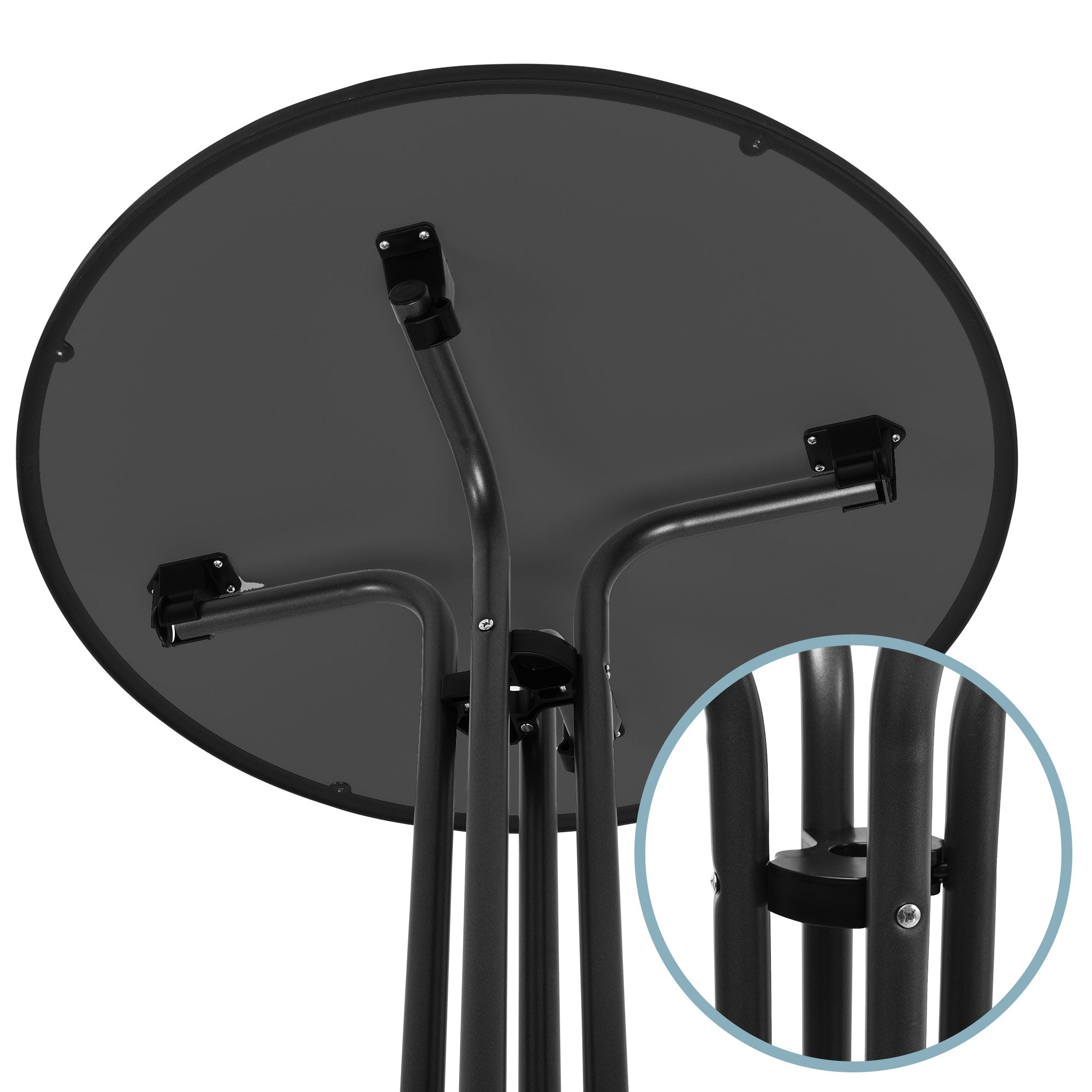 Beautissu Klappbarer Stehtisch Ø 60/70/80 cm Wetterfest – Bellini