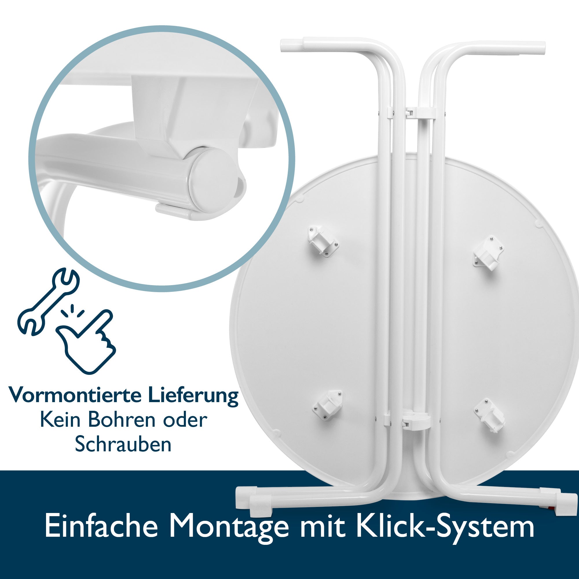 Beautissu Klappbarer Stehtisch Ø 60/70/80 cm Wetterfest – Bellini