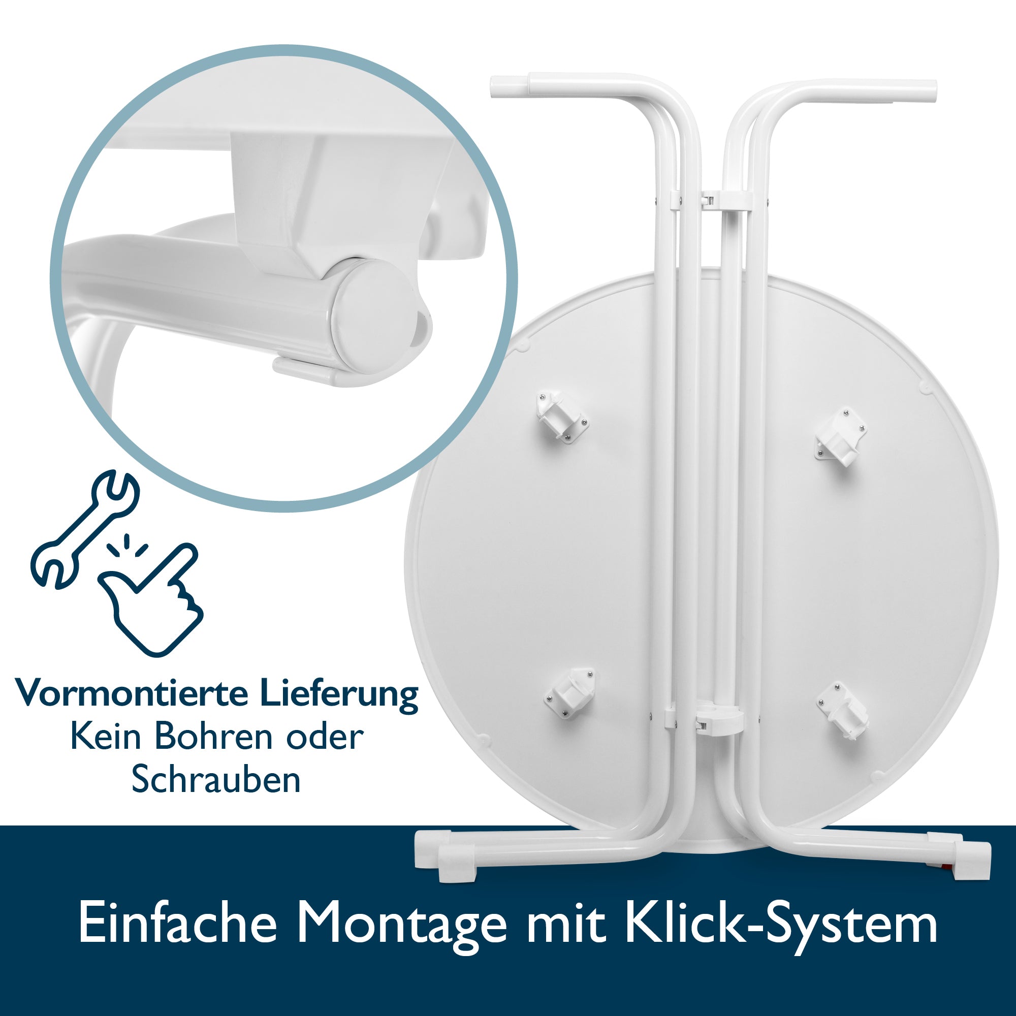 Beautissu Klappbarer Stehtisch Ø 70/80 cm TÜV-geprüft & Made in German