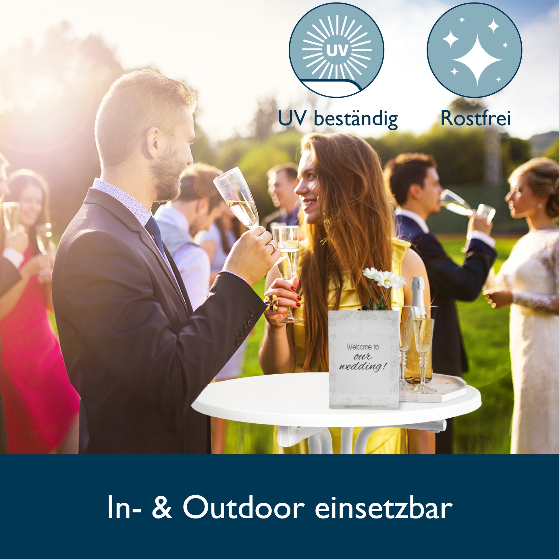 Beautissu Klappbarer Stehtisch Ø 70/80 cm TÜV-geprüft & Made in German