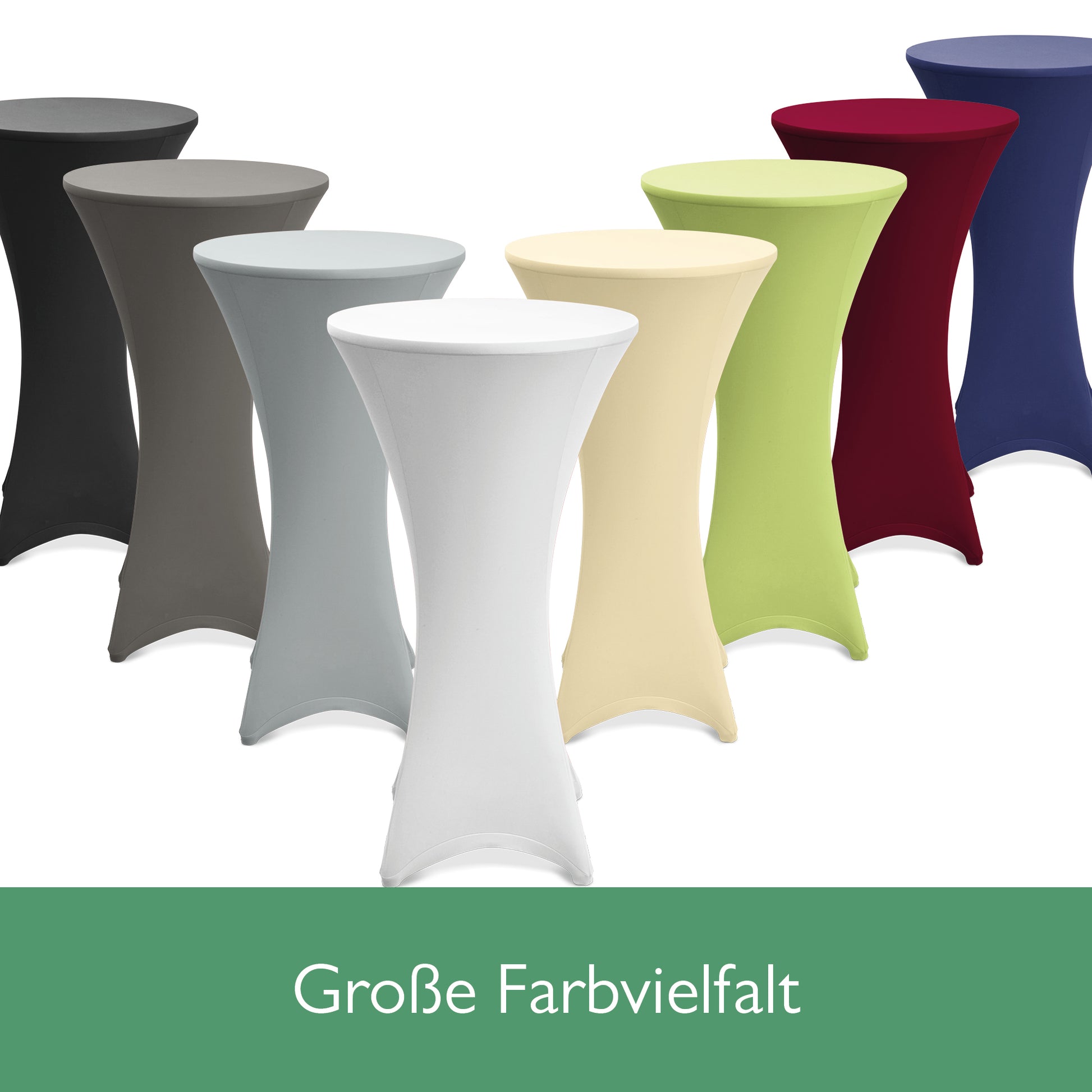 Beautissu 2er Set Stretch Stehtischhusse für Stehtische Ø 60/70/80 cm 