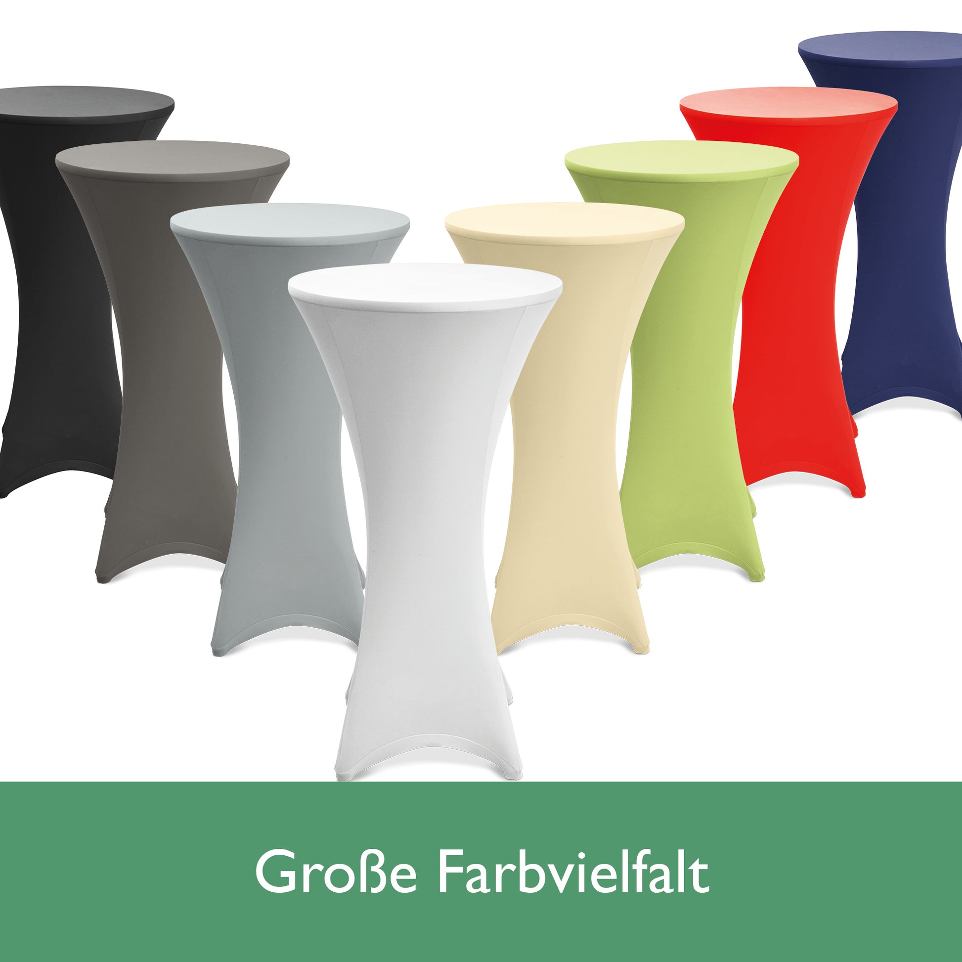 Beautissu 2er Set Stretch Stehtischhusse für Stehtische Ø 60/70/80 cm 