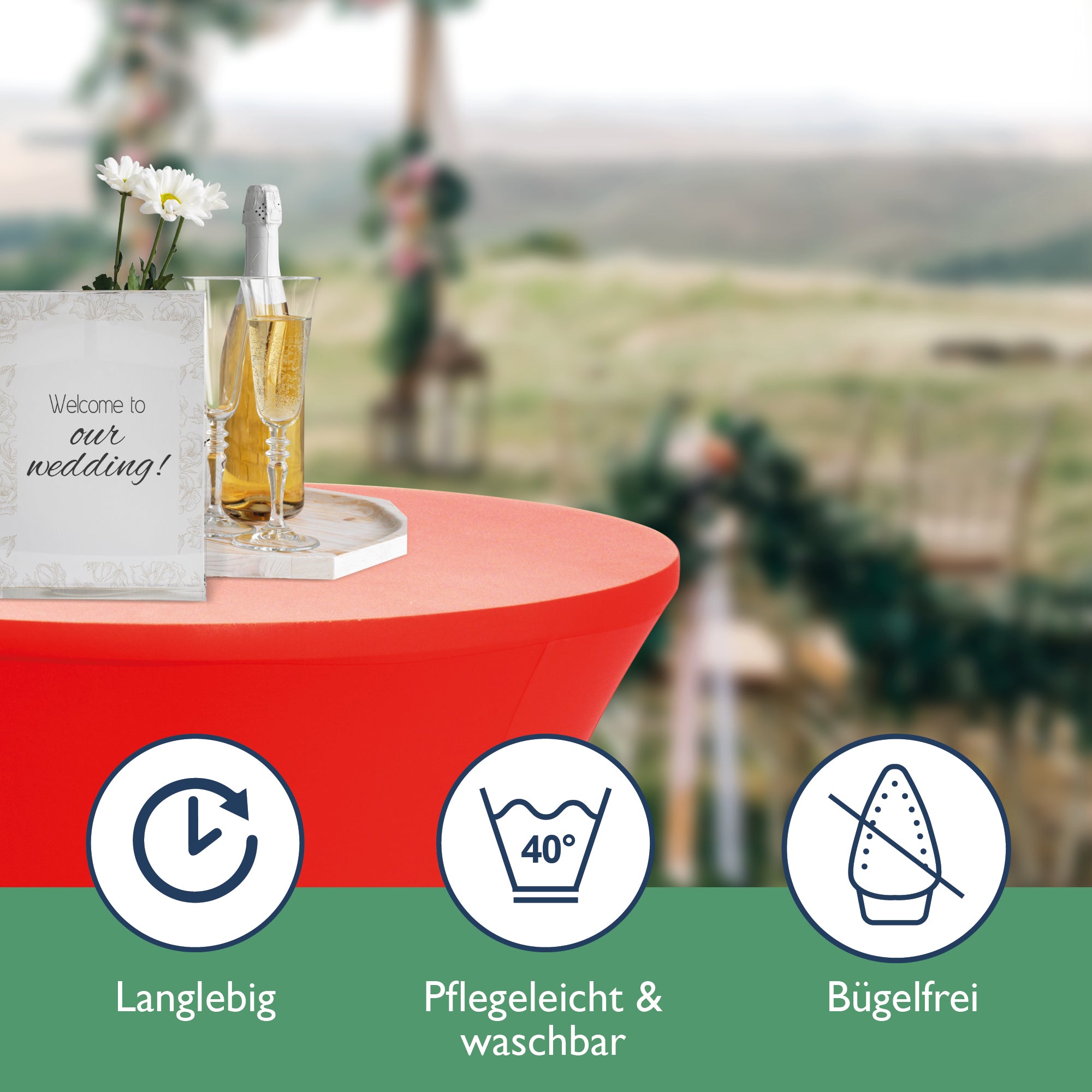 Beautissu 2er Set Stretch Stehtischhusse für Stehtische Ø 60/70/80 cm 