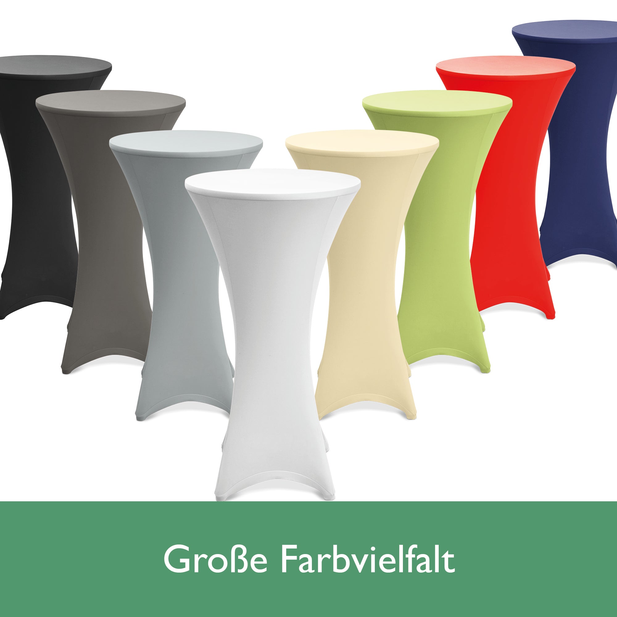 Beautissu 2er Set Stretch Stehtischhusse für Stehtische Ø 60/70/80 cm 