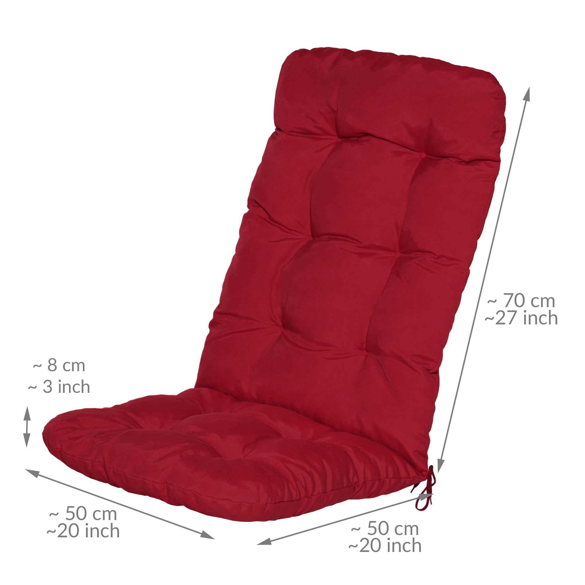 Beautissu Hochlehner Stuhlauflage 120x50x8 cm  – Gartenstuhl Sitzkisse