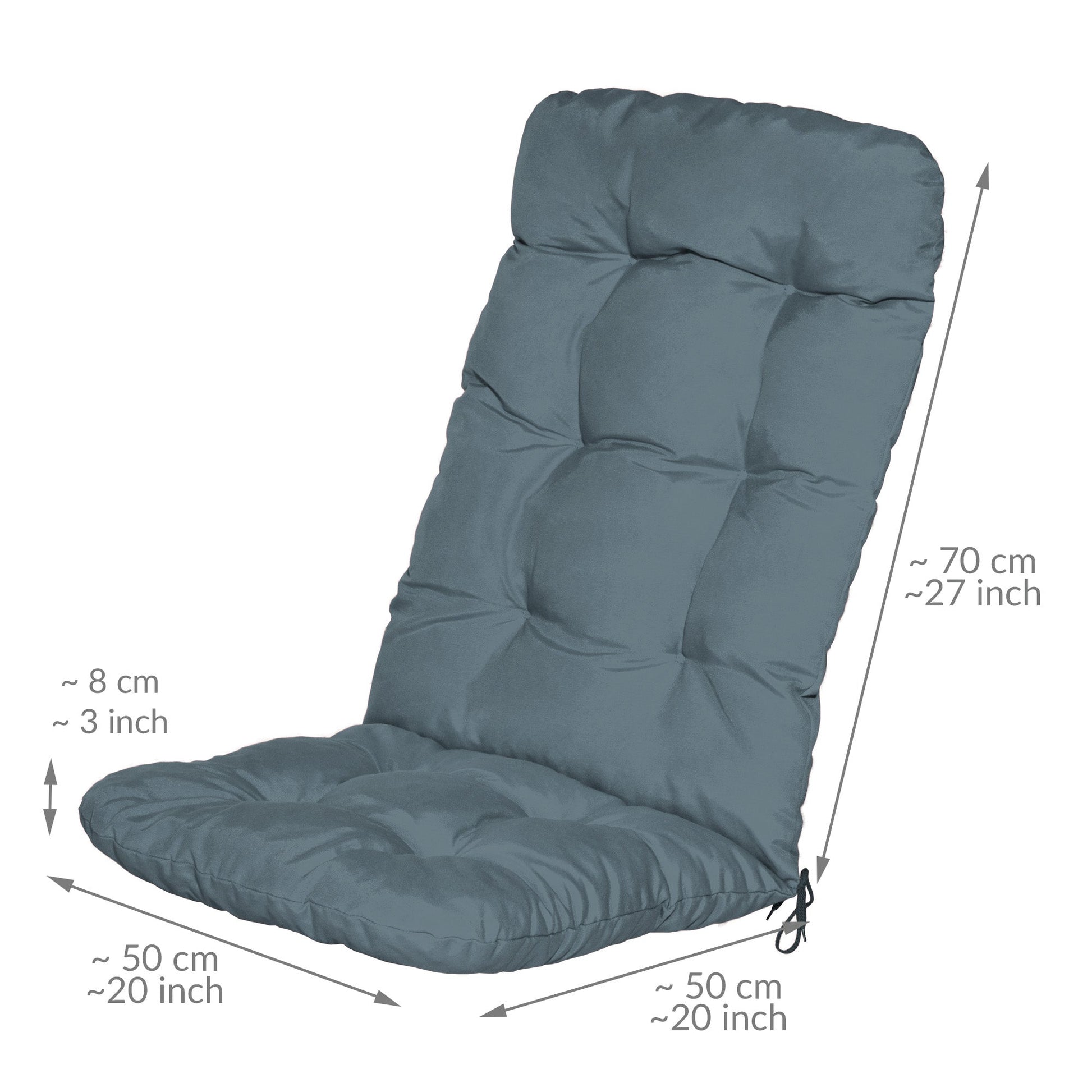 Beautissu Hochlehner Auflage Gartenstuhl Sitzkissen 8 cm Polsterung UV-beständig