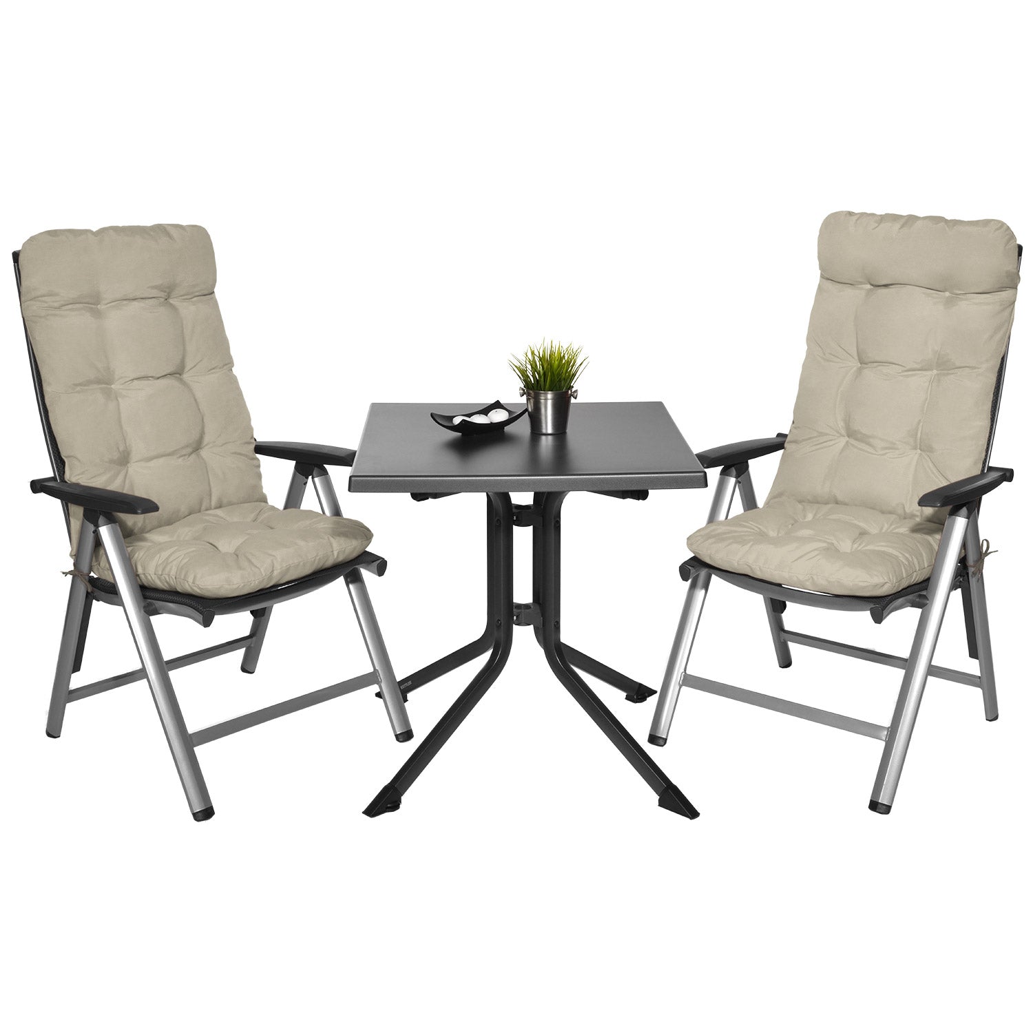 Beautissu Hochlehner Stuhlauflage 120x50x8 cm  – Gartenstuhl Sitzkisse