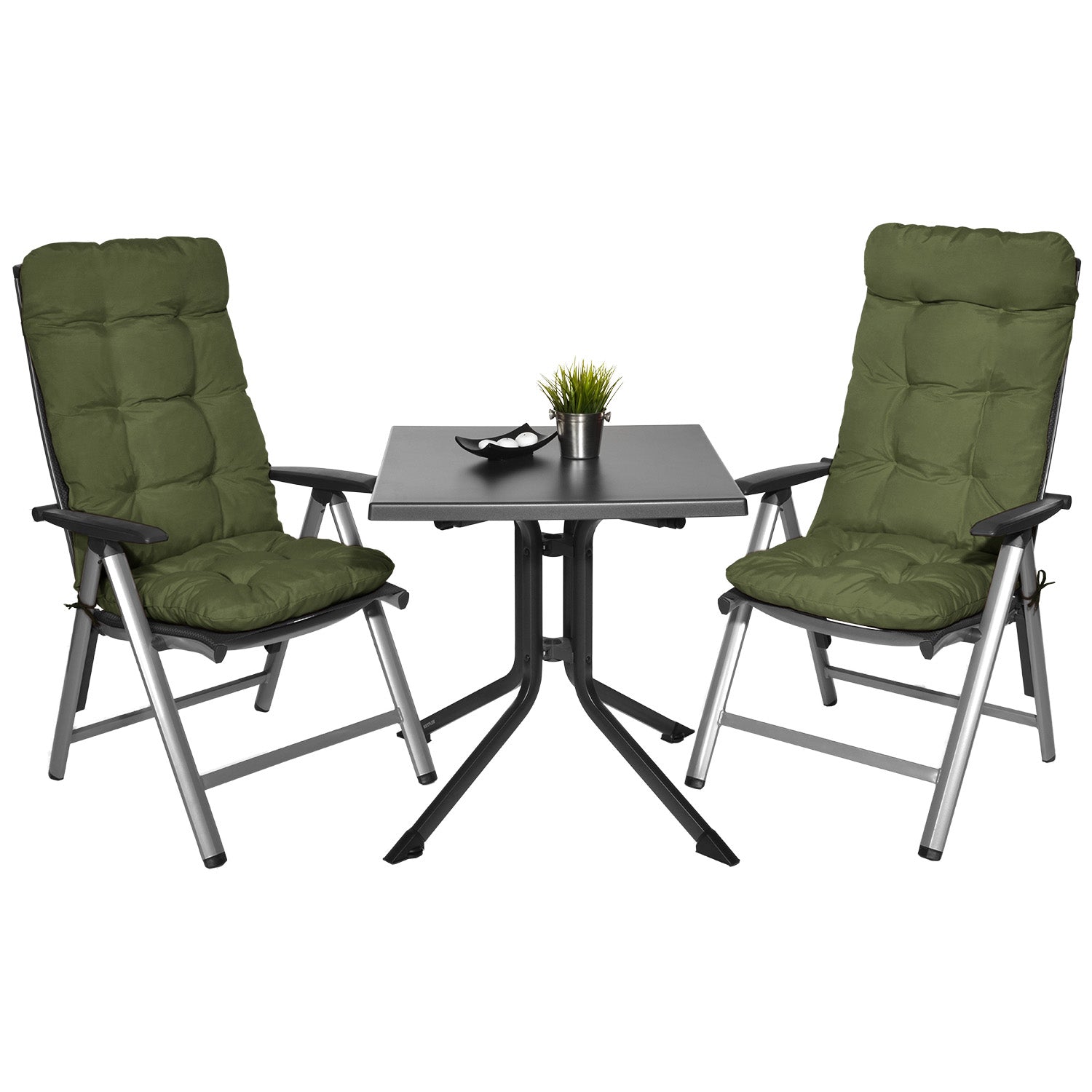 Beautissu Hochlehner Auflage 8 cm dickes Sitzkissen für Gartenstuhl mit UV-beständigem Polyesterbezug