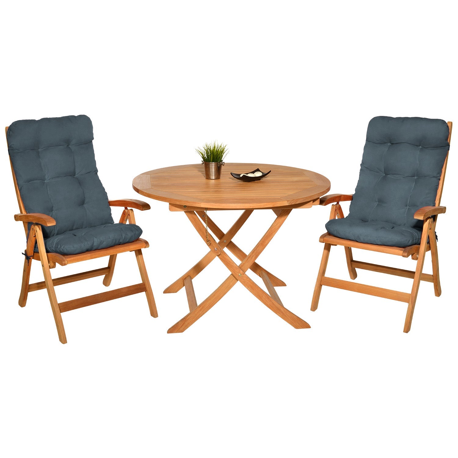 Beautissu Hochlehner Auflage 8 cm dicke Polsterung Gartenstuhl Sitzkissen UV-beständig