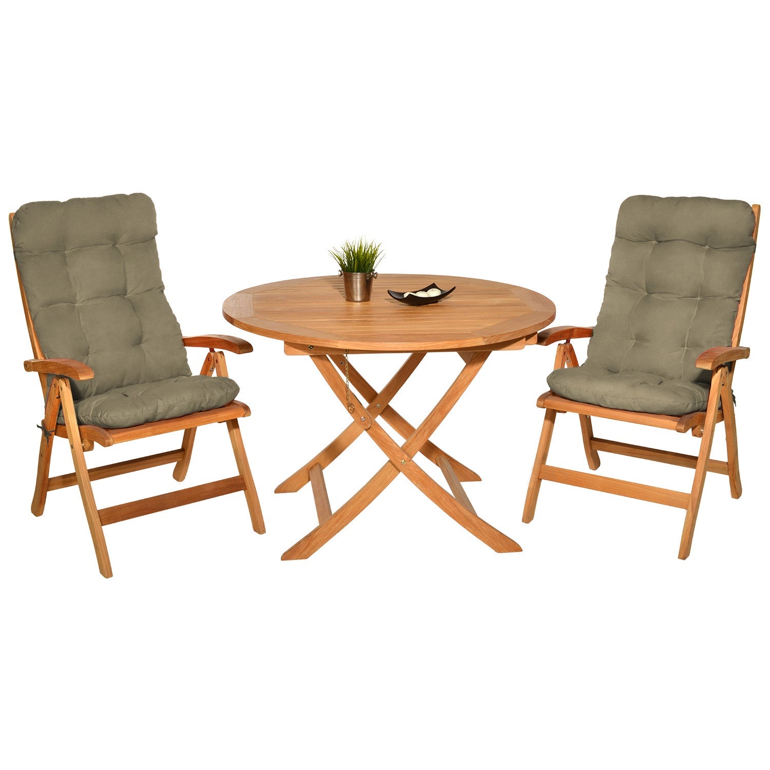 Beautissu Hochlehner Auflage 120x50x8 cm mit 8 cm Polsterung und UV-beständigem Polyesterbezug