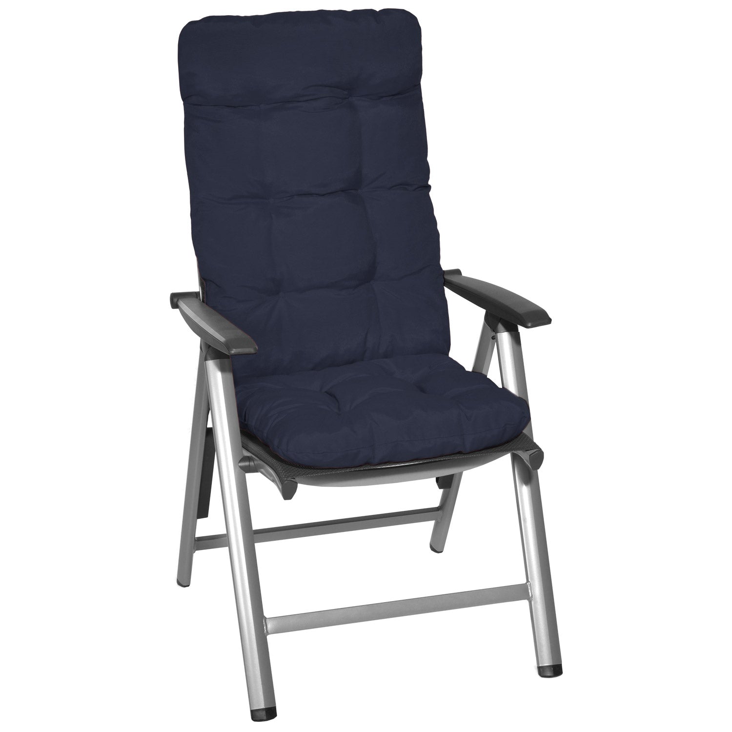 Beautissu Hochlehner Stuhlauflage 120x50x8 cm  – Gartenstuhl Sitzkisse