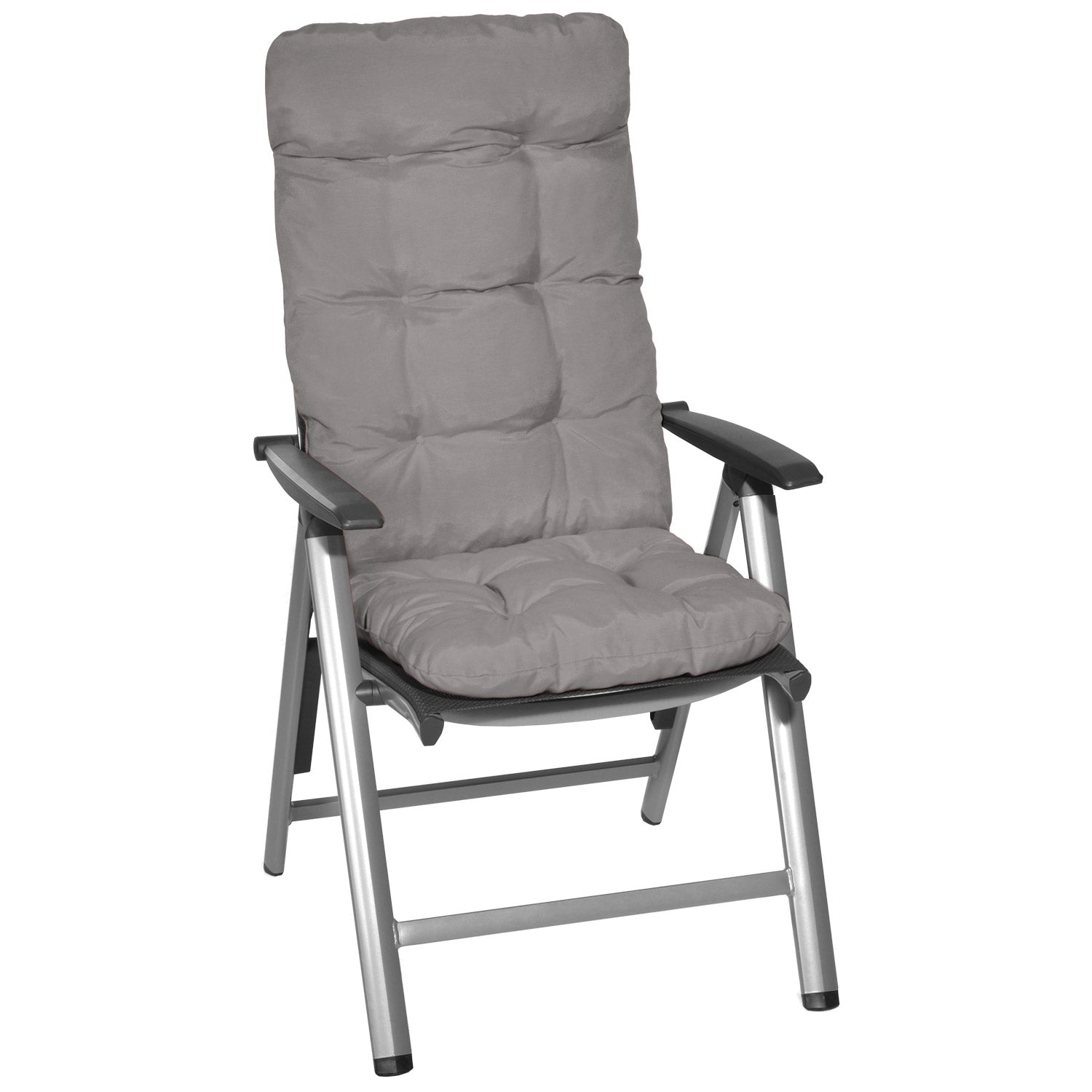 Beautissu Hochlehner Stuhlauflage 120x50x8 cm  – Gartenstuhl Sitzkisse