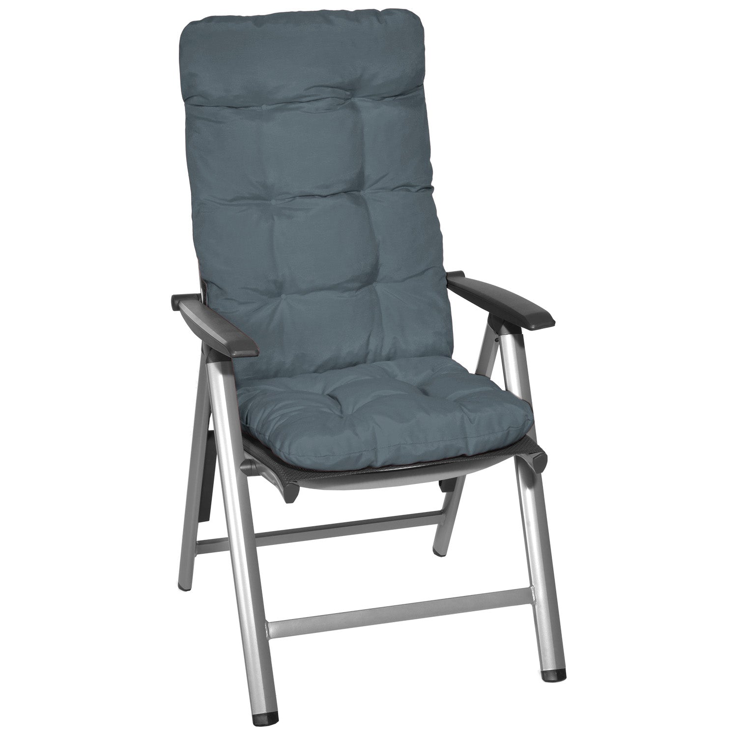 Beautissu Hochlehner Auflage 120x50x8 cm mit 8 cm Polsterung und UV-beständigem Polyesterbezug für Gartenstühle