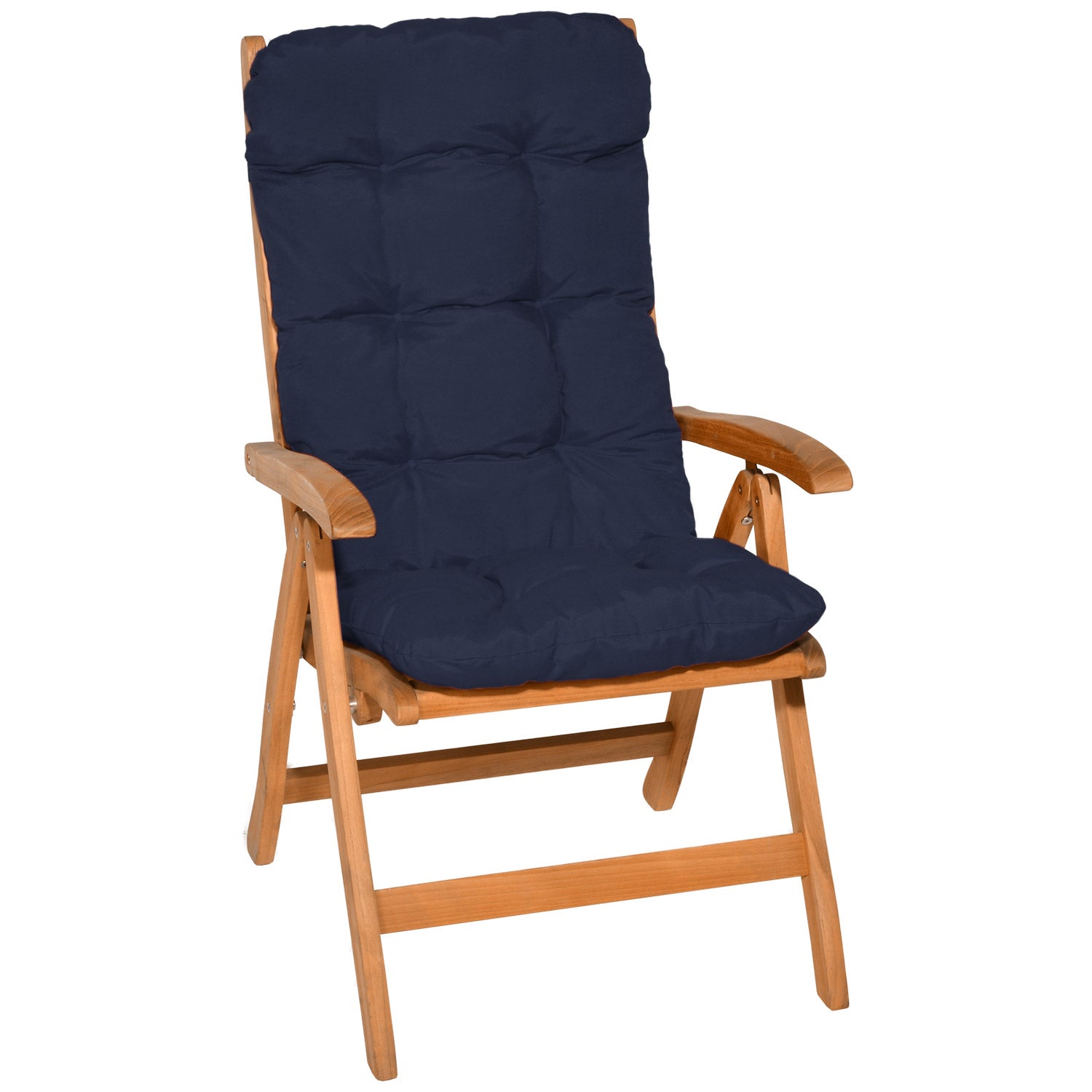 Beautissu Hochlehner Stuhlauflage 120x50x8 cm  – Gartenstuhl Sitzkisse