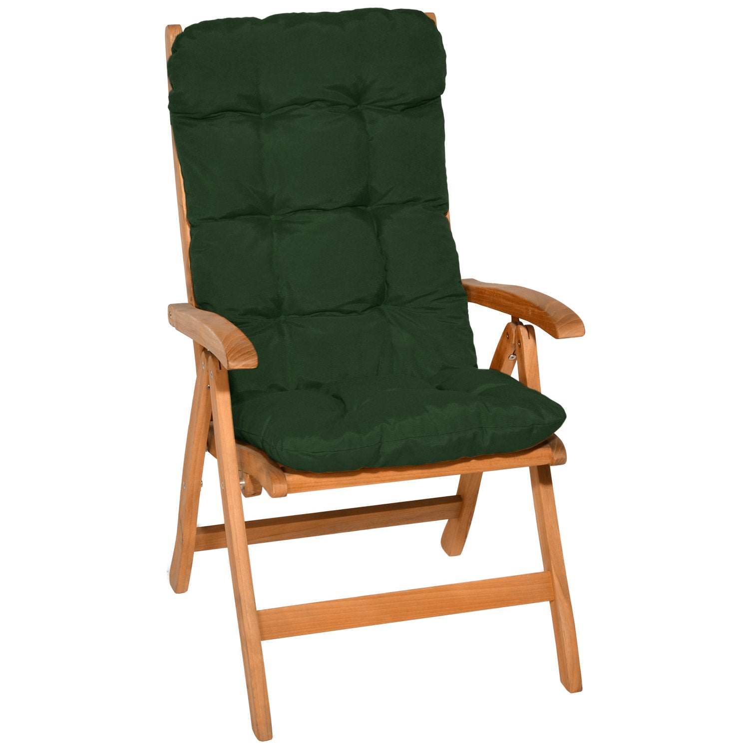 Beautissu Hochlehner Stuhlauflage 120x50x8 cm  – Gartenstuhl Sitzkisse