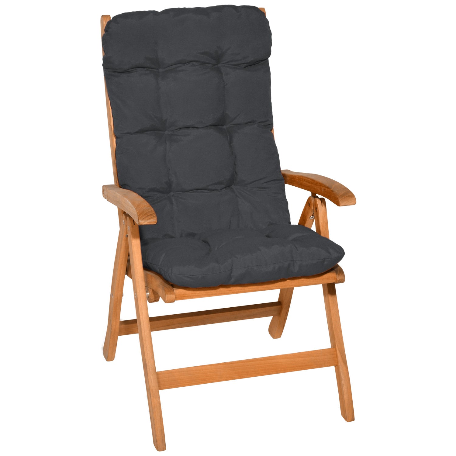 Beautissu Hochlehner Stuhlauflage 120x50x8 cm  – Gartenstuhl Sitzkisse