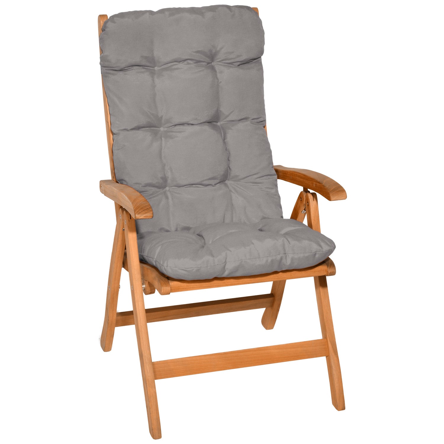 Beautissu Hochlehner Stuhlauflage 120x50x8 cm  – Gartenstuhl Sitzkisse