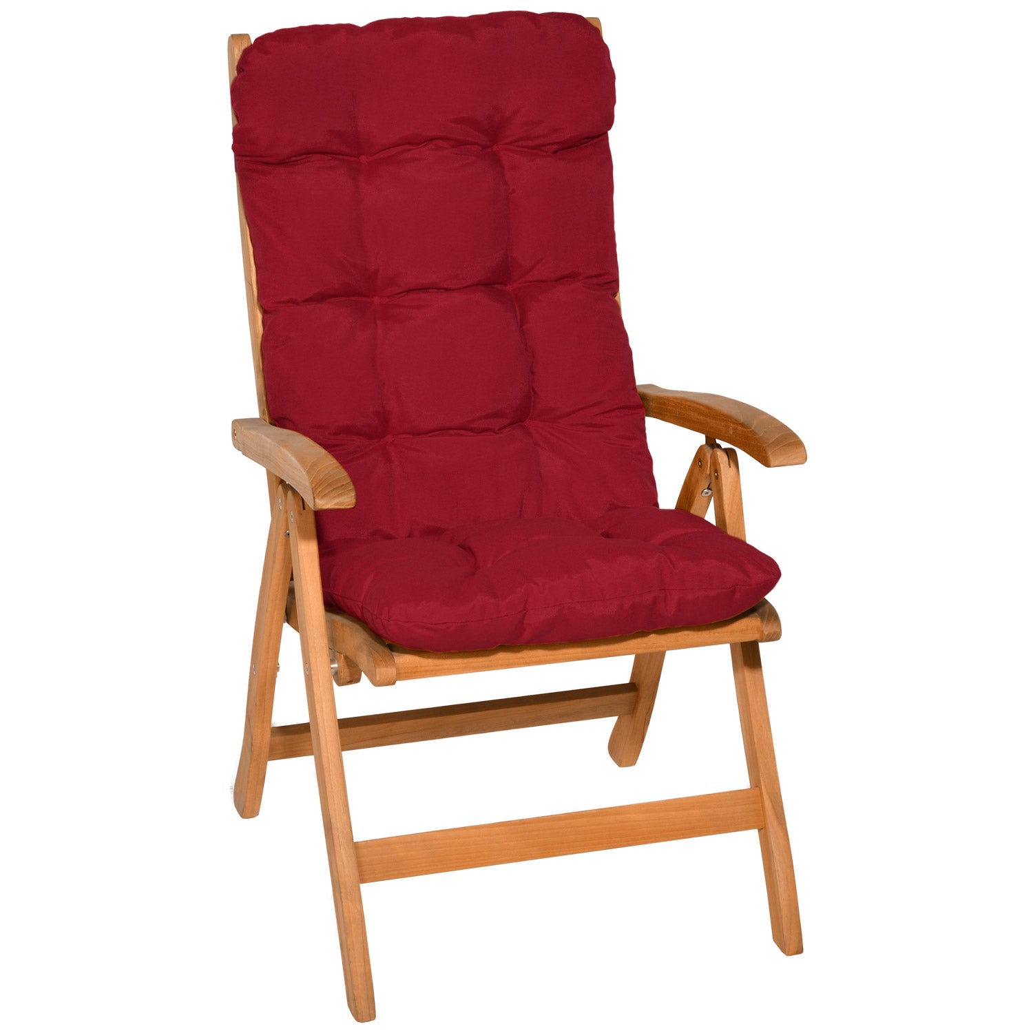 Beautissu Hochlehner Stuhlauflage 120x50x8 cm  – Gartenstuhl Sitzkisse