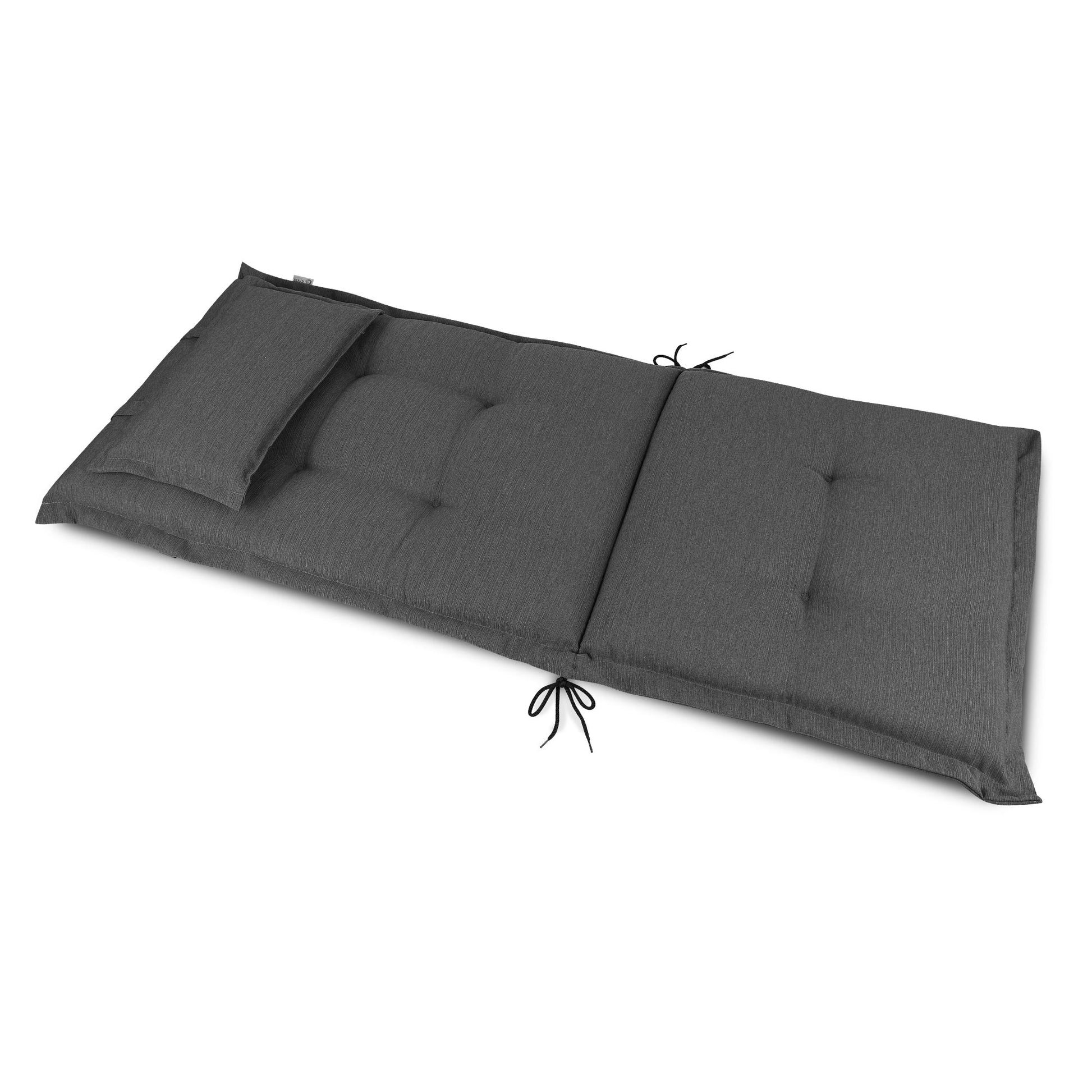 Beautissu Hochlehner Stuhlauflage mit Kopfpolster 120x50x7 cm  – Garte