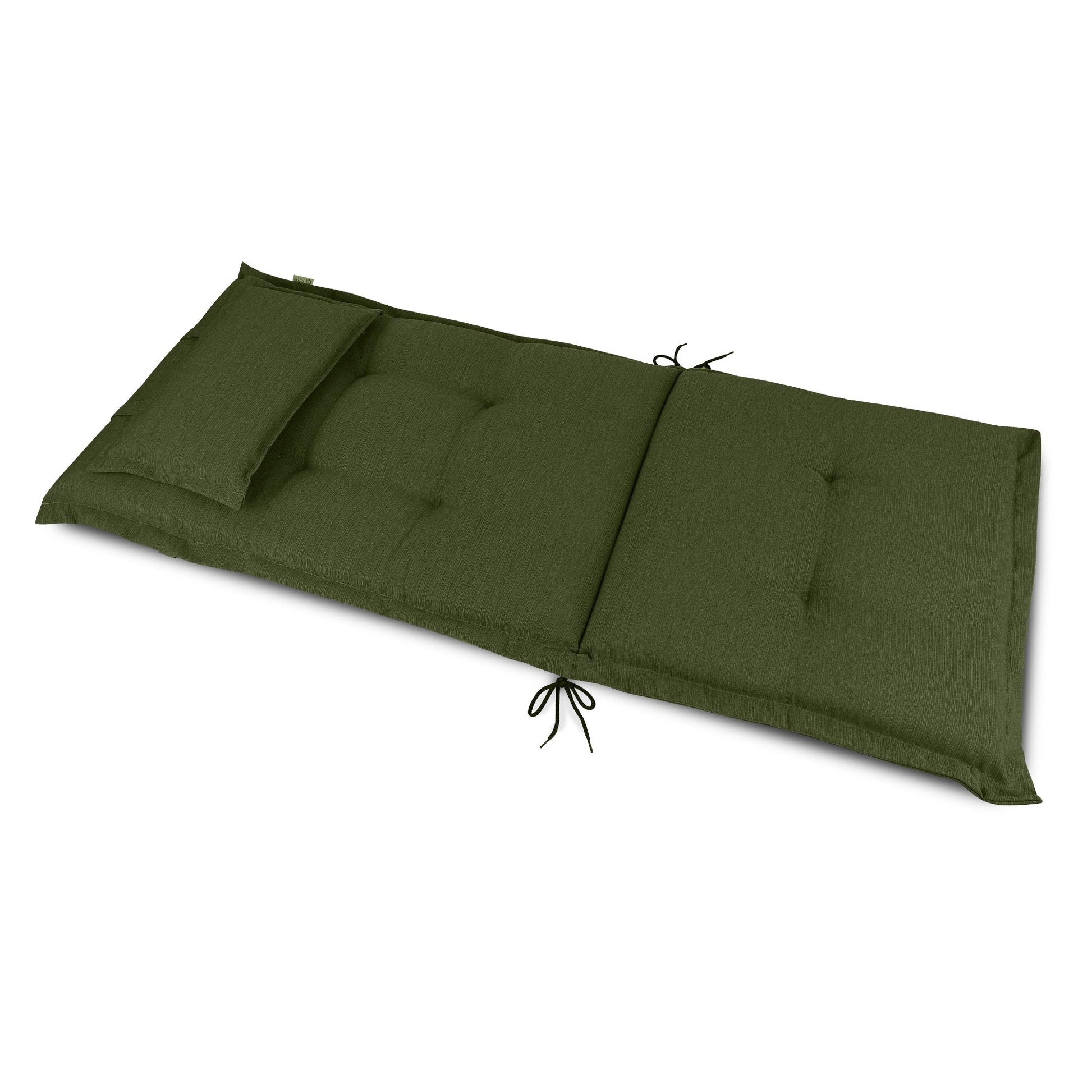 Beautissu Hochlehner Stuhlauflage mit Kopfpolster 120x50x7 cm  – Garte