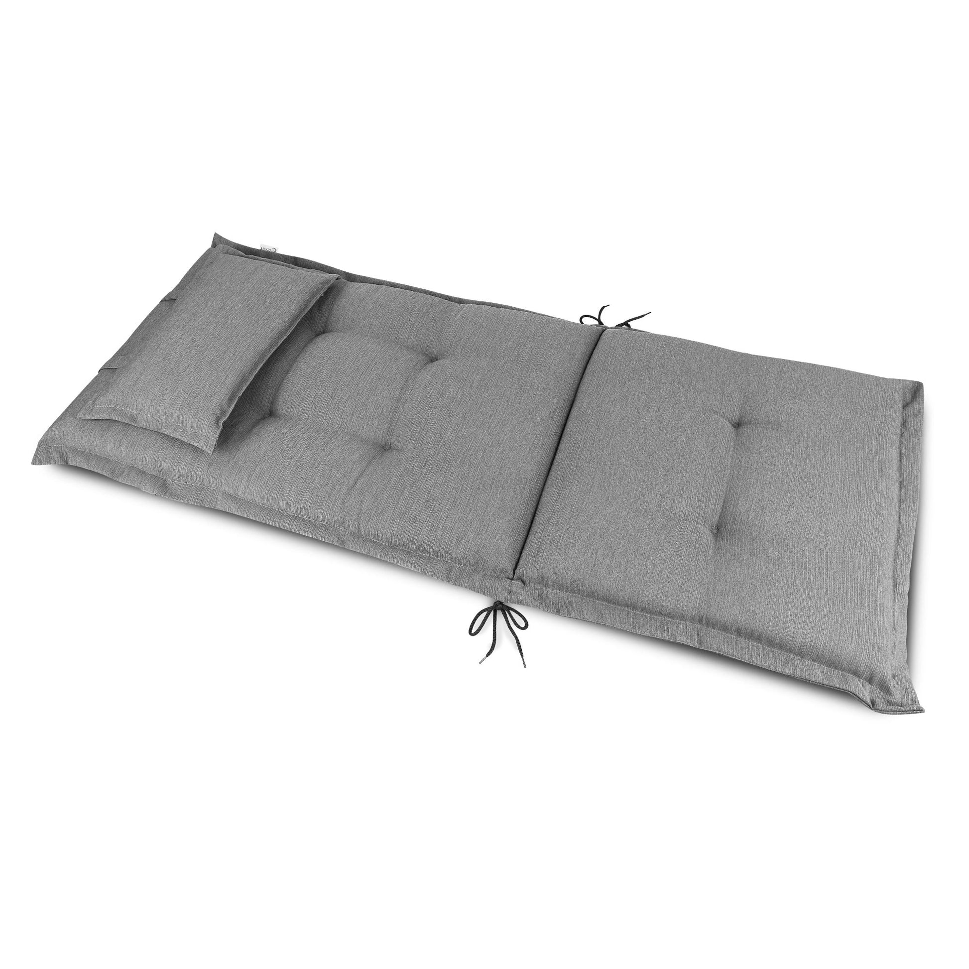 Beautissu Hochlehner Stuhlauflage mit Kopfpolster 120x50x7 cm  – Garte